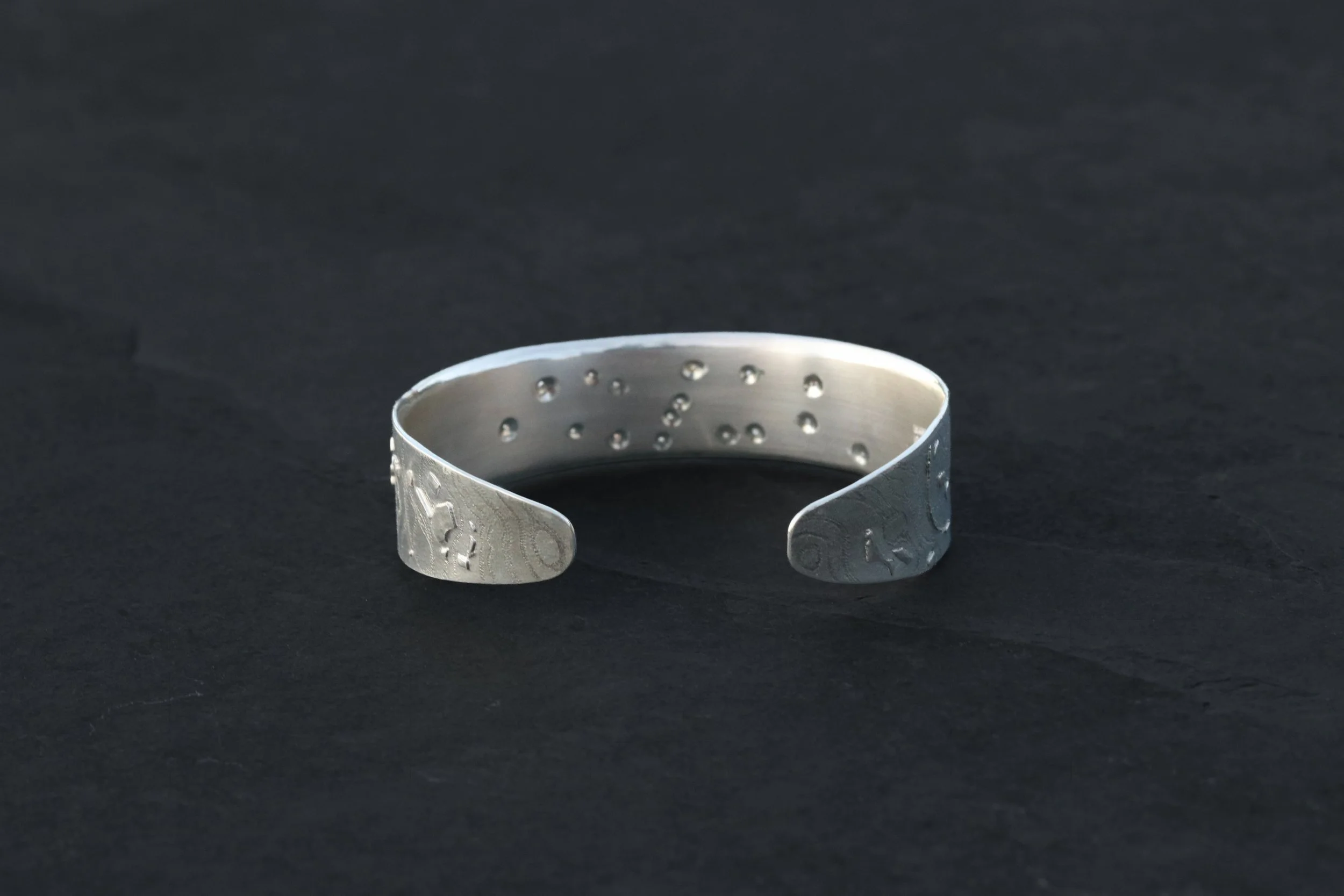 Diamond and Sapphire Cuff Bracelet in 22k Gold & Sterling Silver by Big Sur Goldsmiths