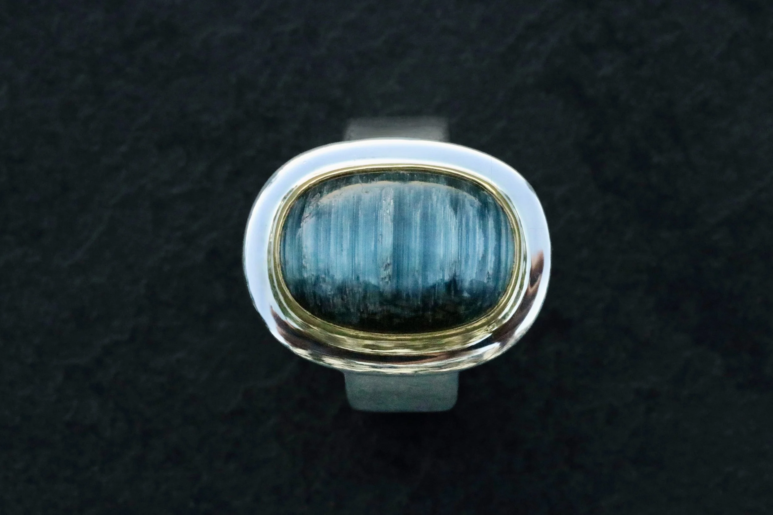Cats Eye Tourmaline Big Sur Classic Ring