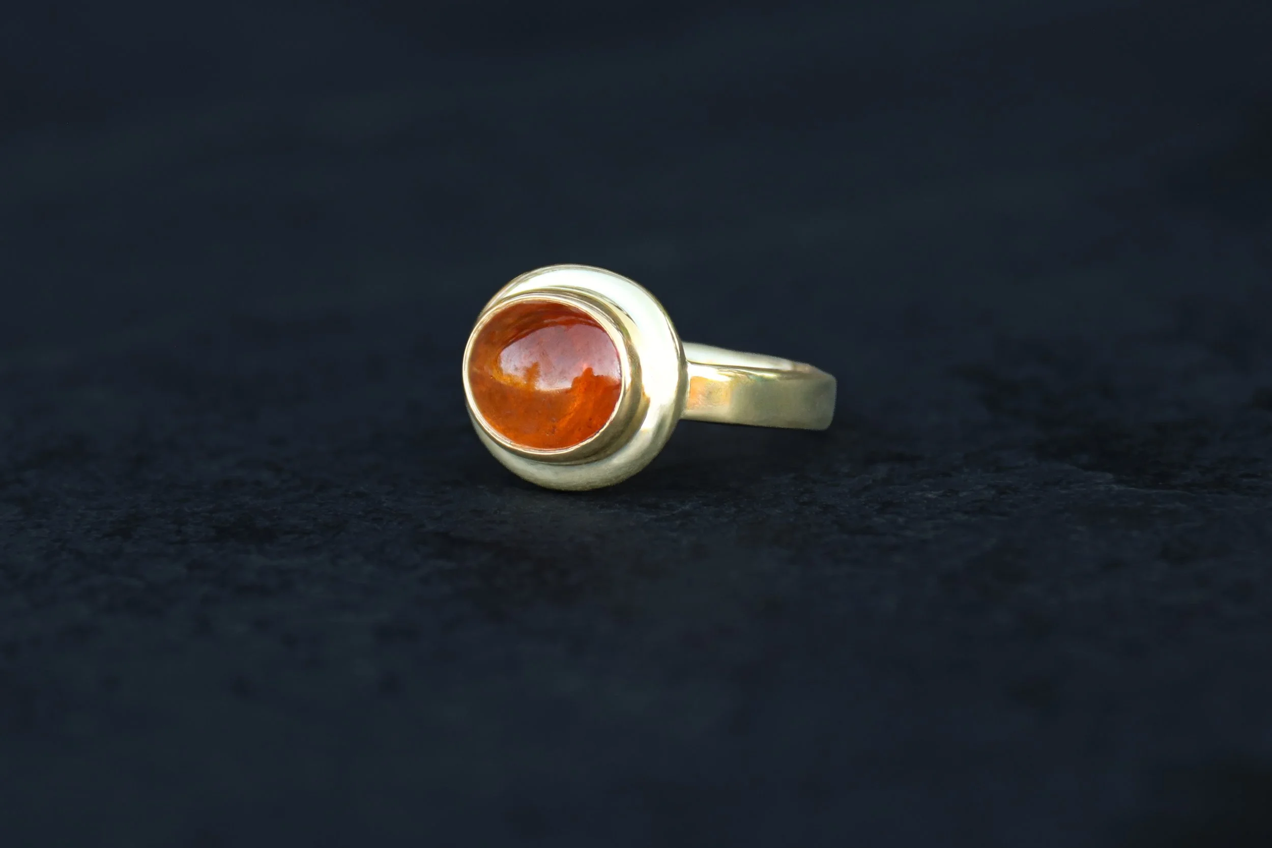 Mandarin Garnet Ring in 22K & 18K Gold by Big Sur Goldsmiths