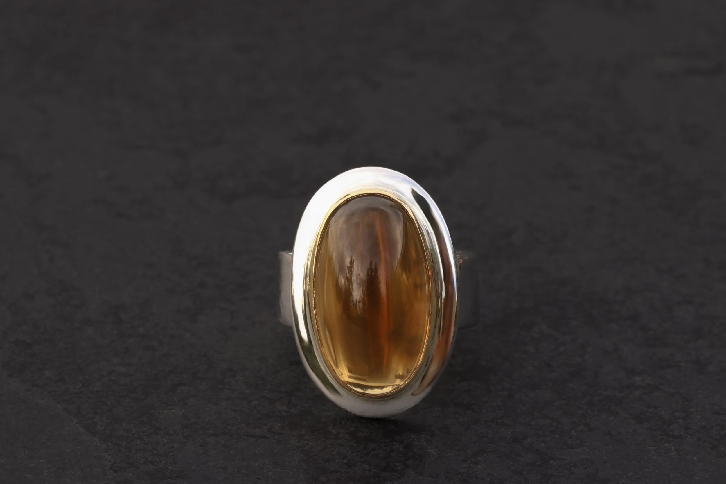 Citrine Big Sur Classic Ring in 22k gold & Sterling Silver