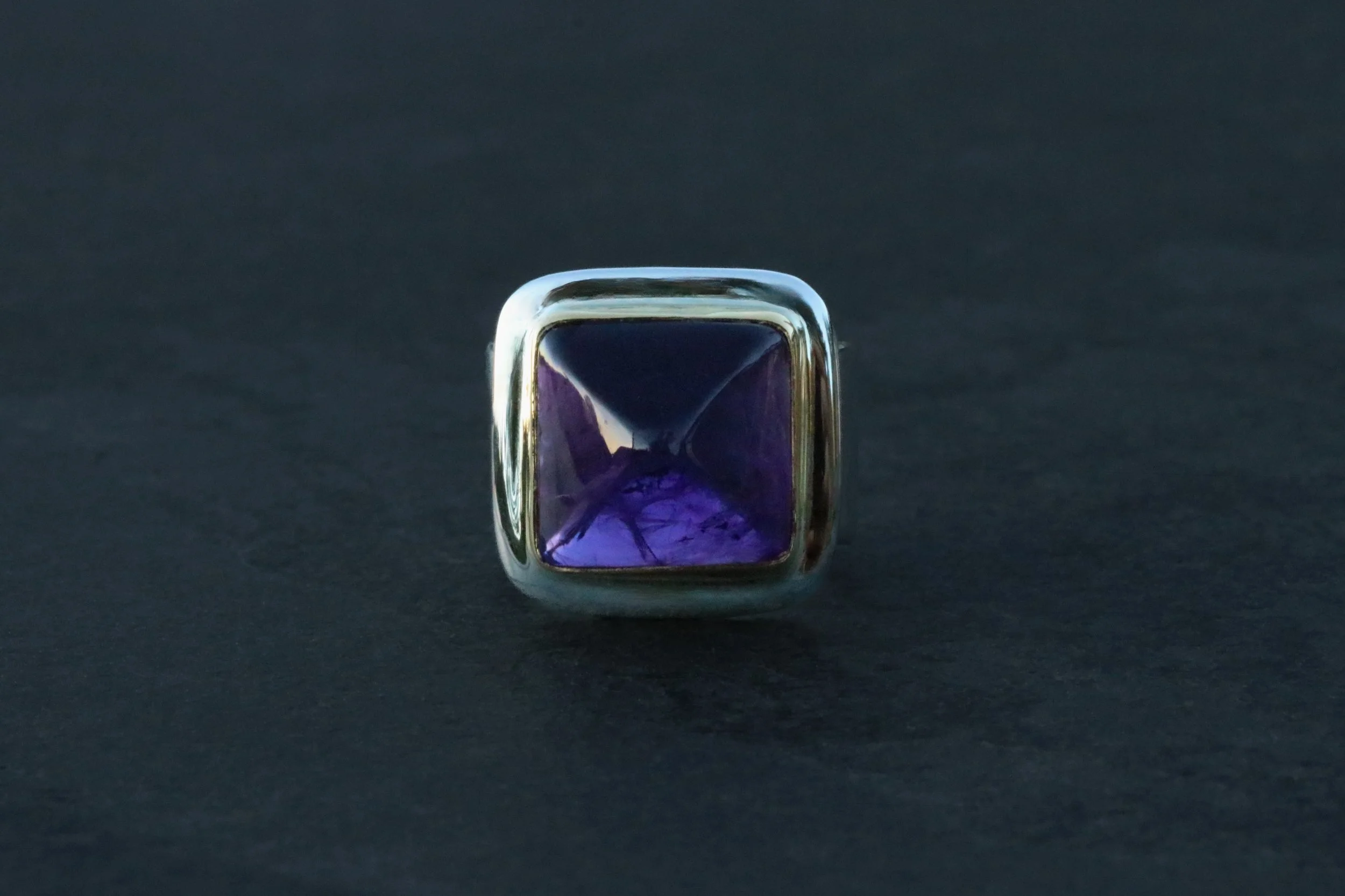 Amethyst Pyramid Big Sur Classic Ring