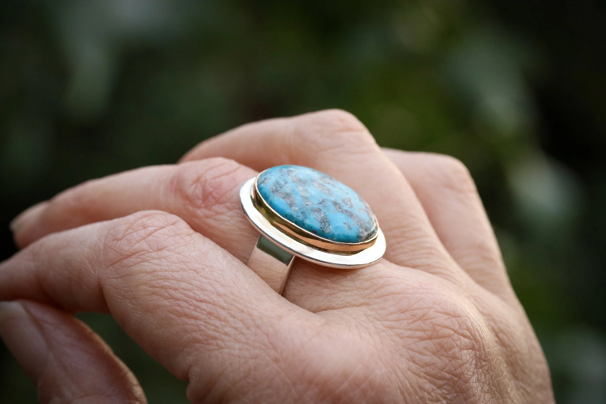 Pilot Mountain Turquoise Big Sur Classic Ring