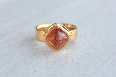 Mandarin Garnet Ring in 22K Gold