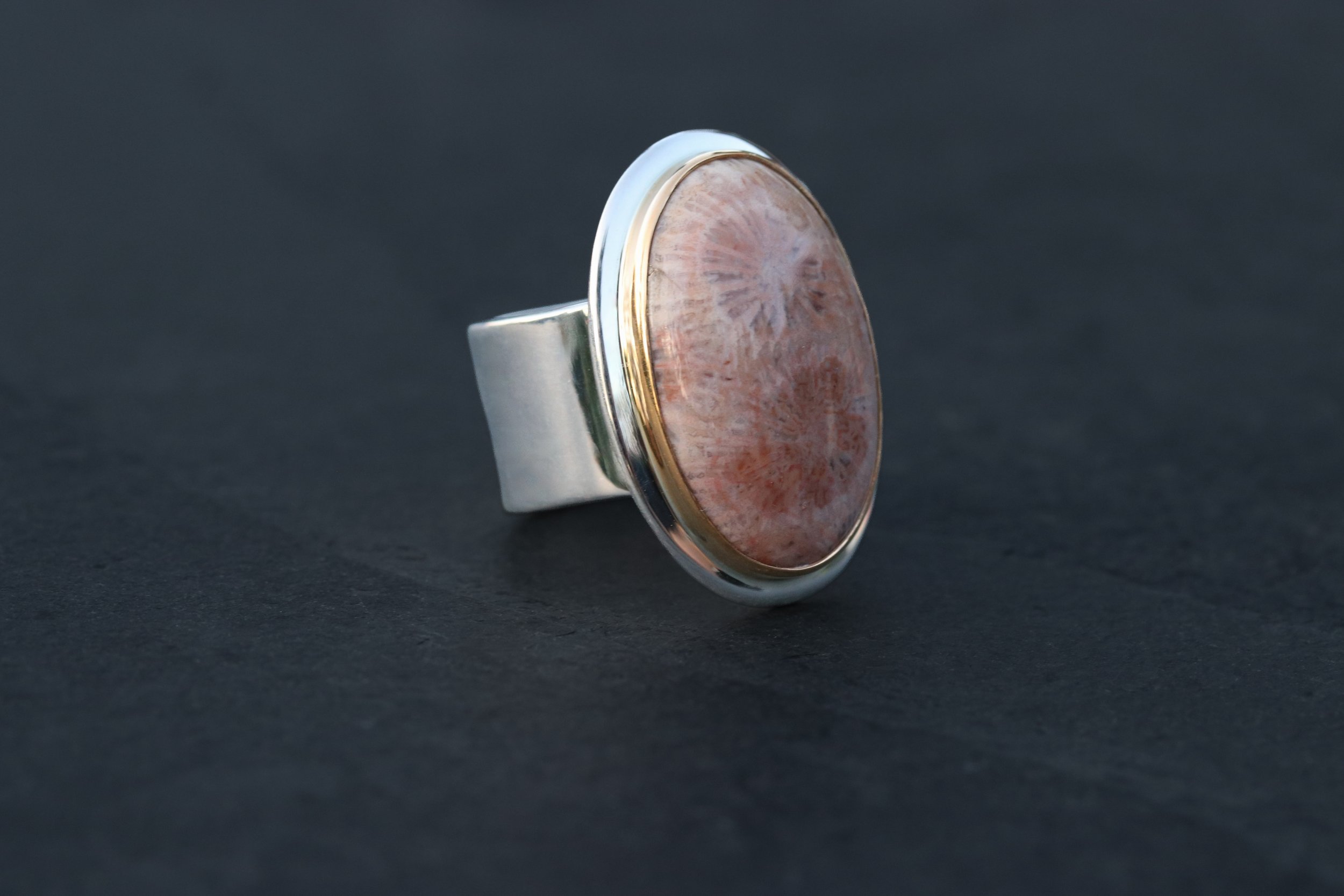 Fossilized Coral Big Sur Classic Ring