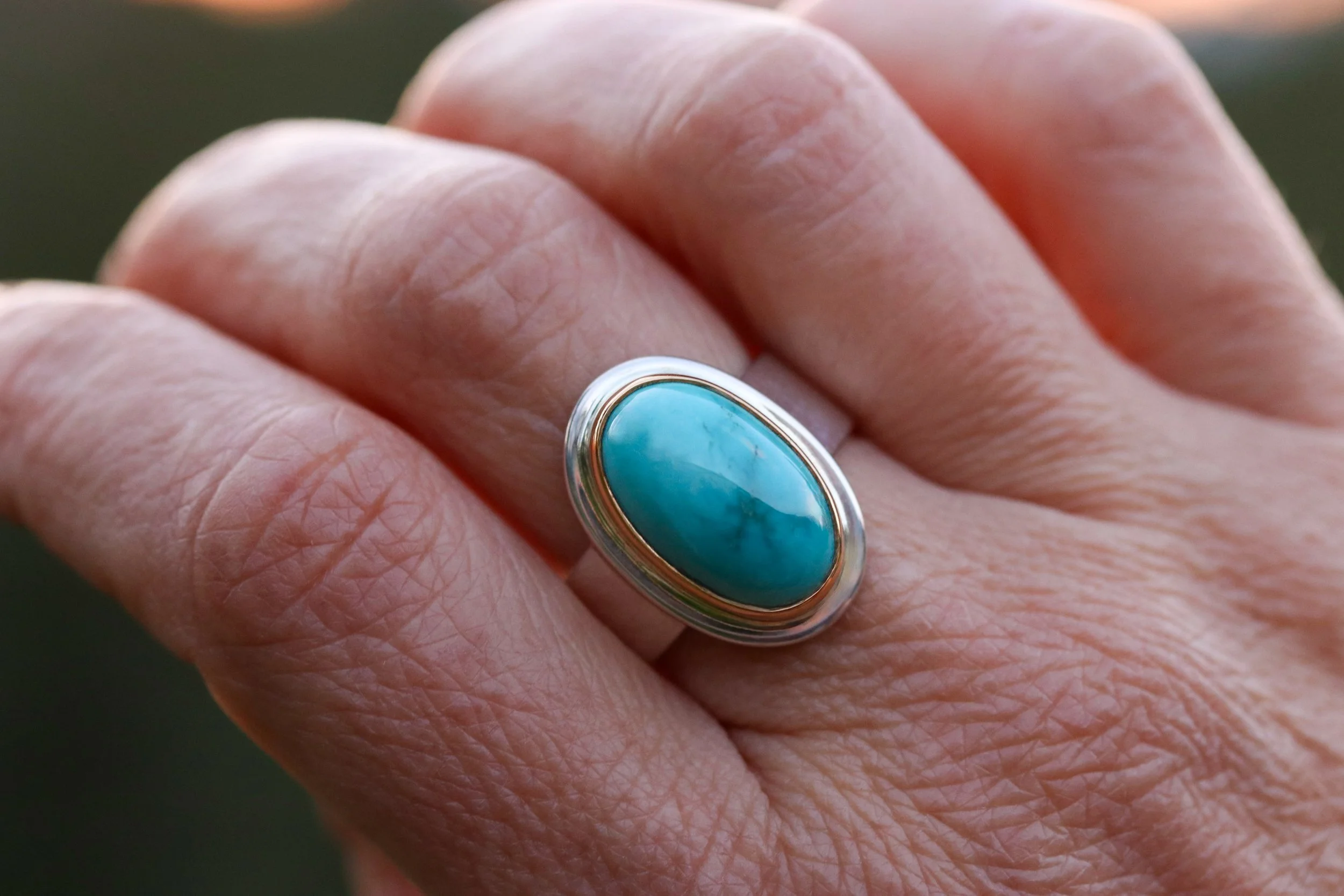 Fox Mine Turquoise Classic Big Sur Ring