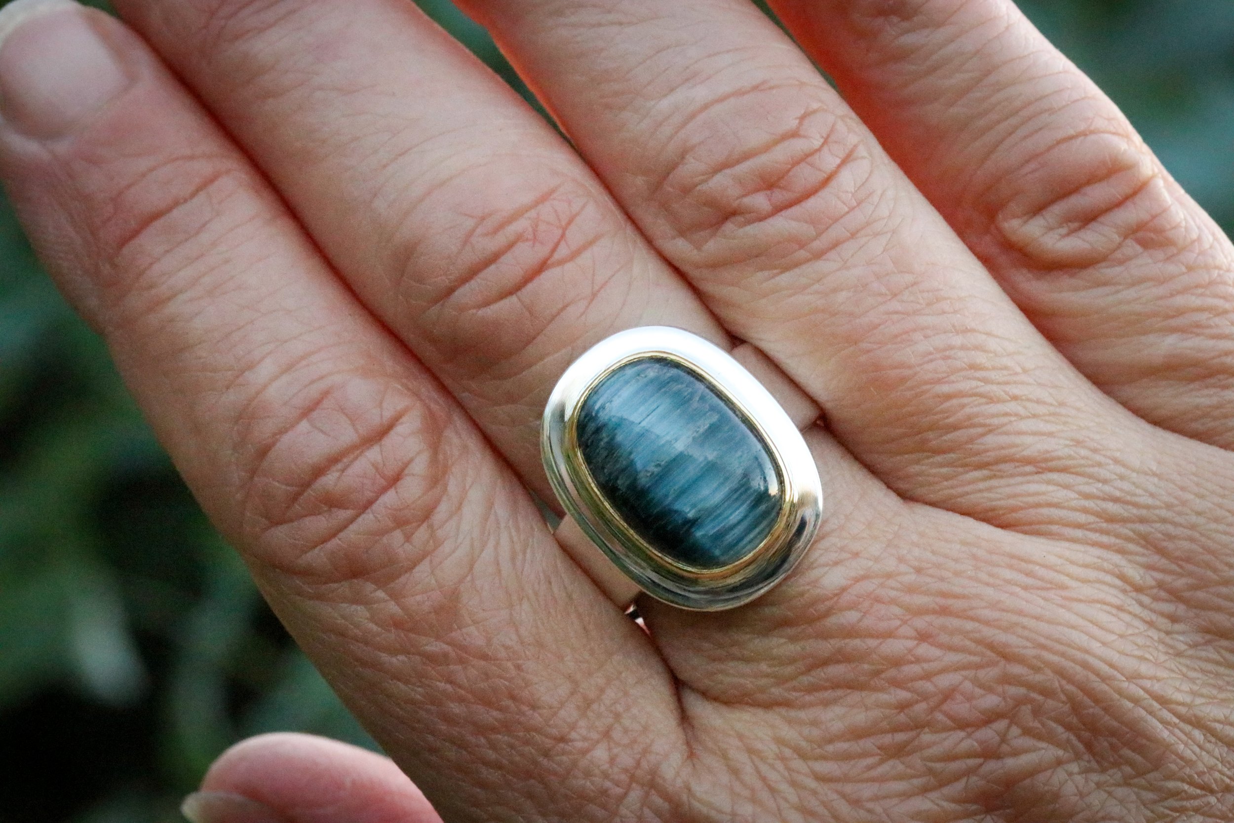 Cats Eye Tourmaline Big Sur Classic Ring