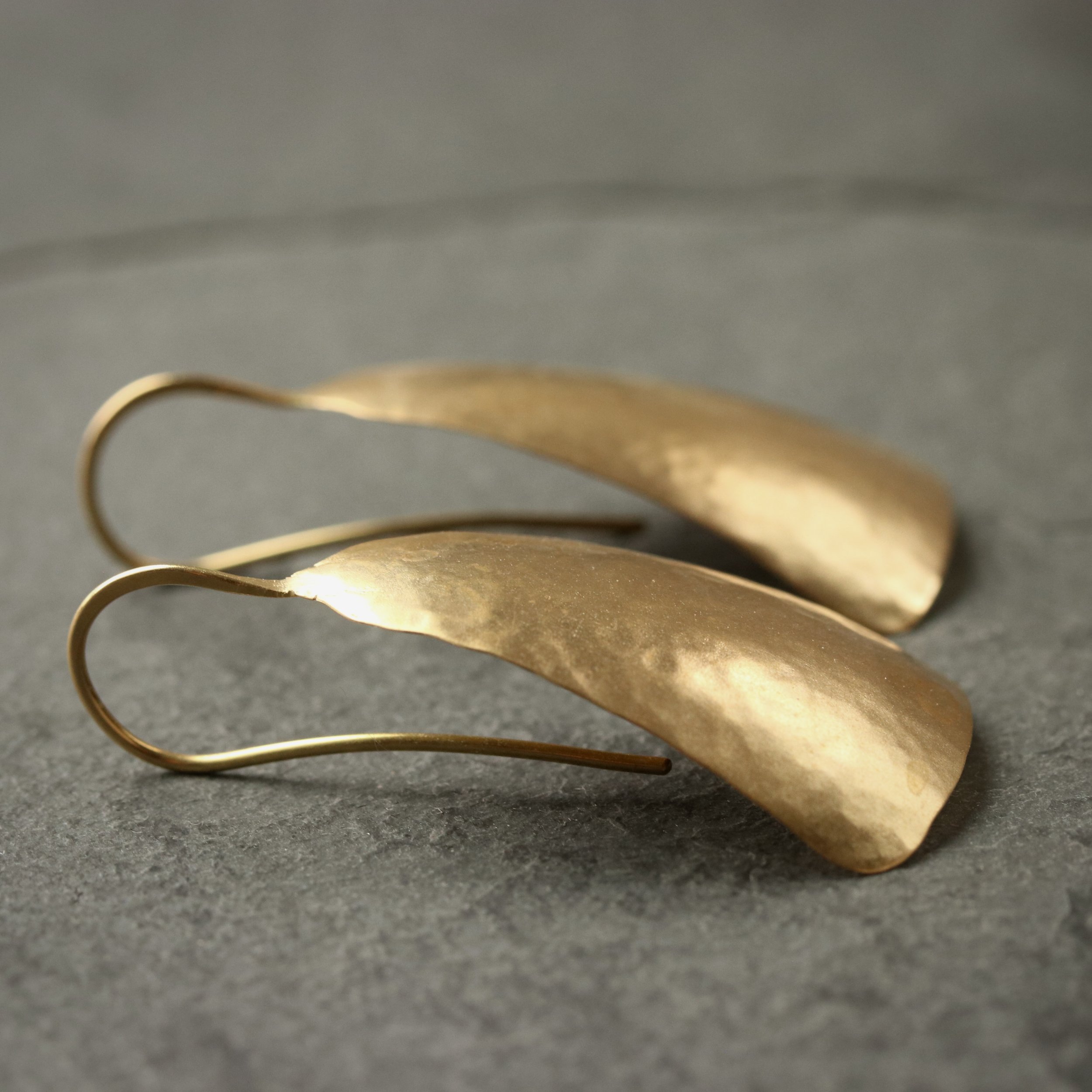22k Gold Sculpted Drop Earrings