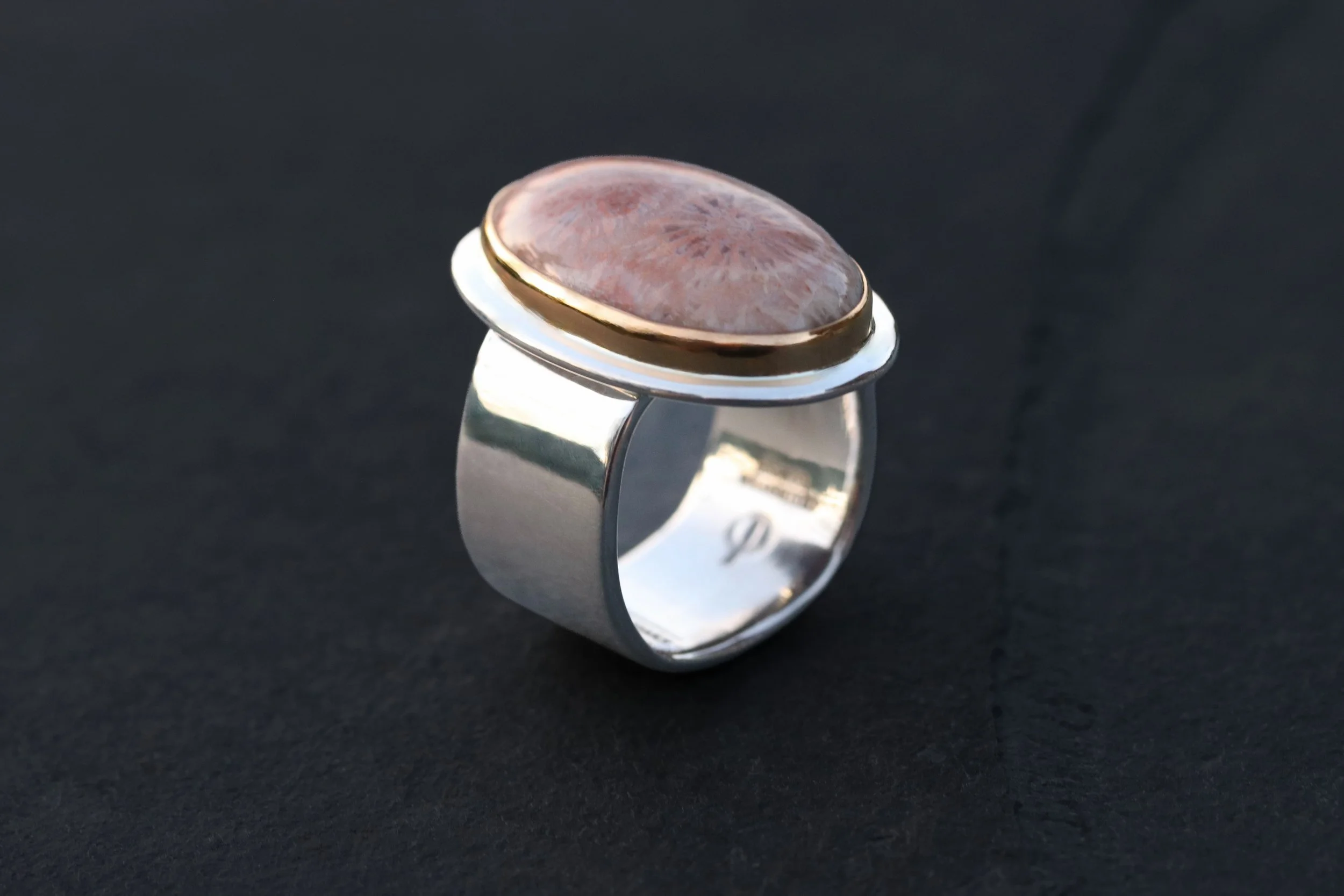Fossilized Coral Big Sur Classic Ring