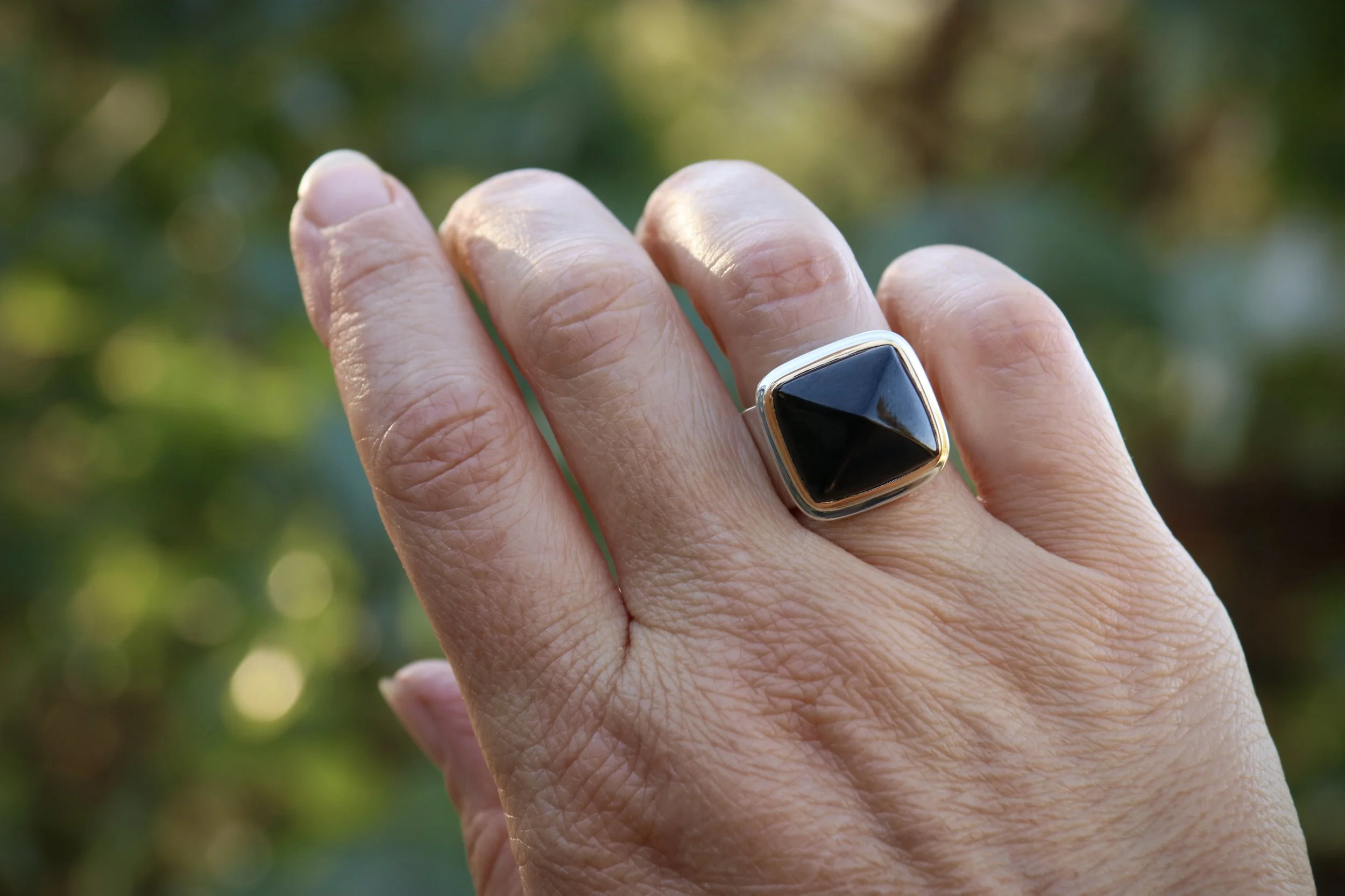 Black Tourmaline Big Sur Classic Ring