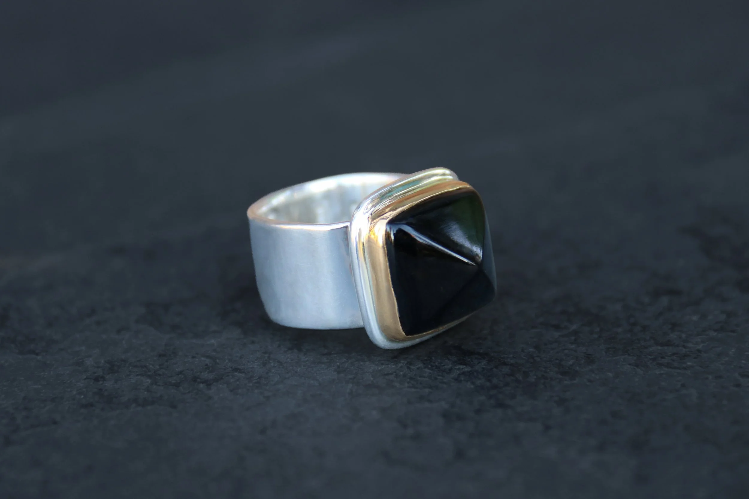 Black Tourmaline Big Sur Classic Ring
