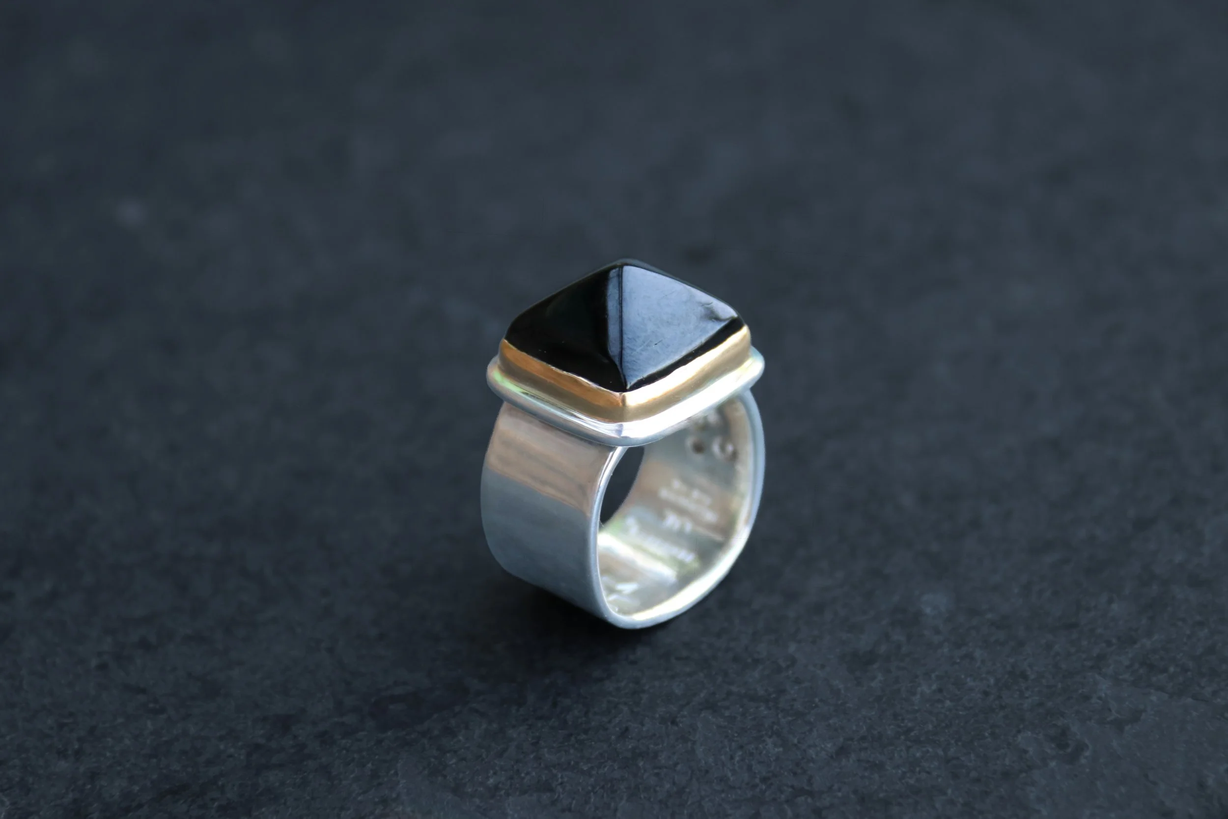 Black Tourmaline Big Sur Classic Ring