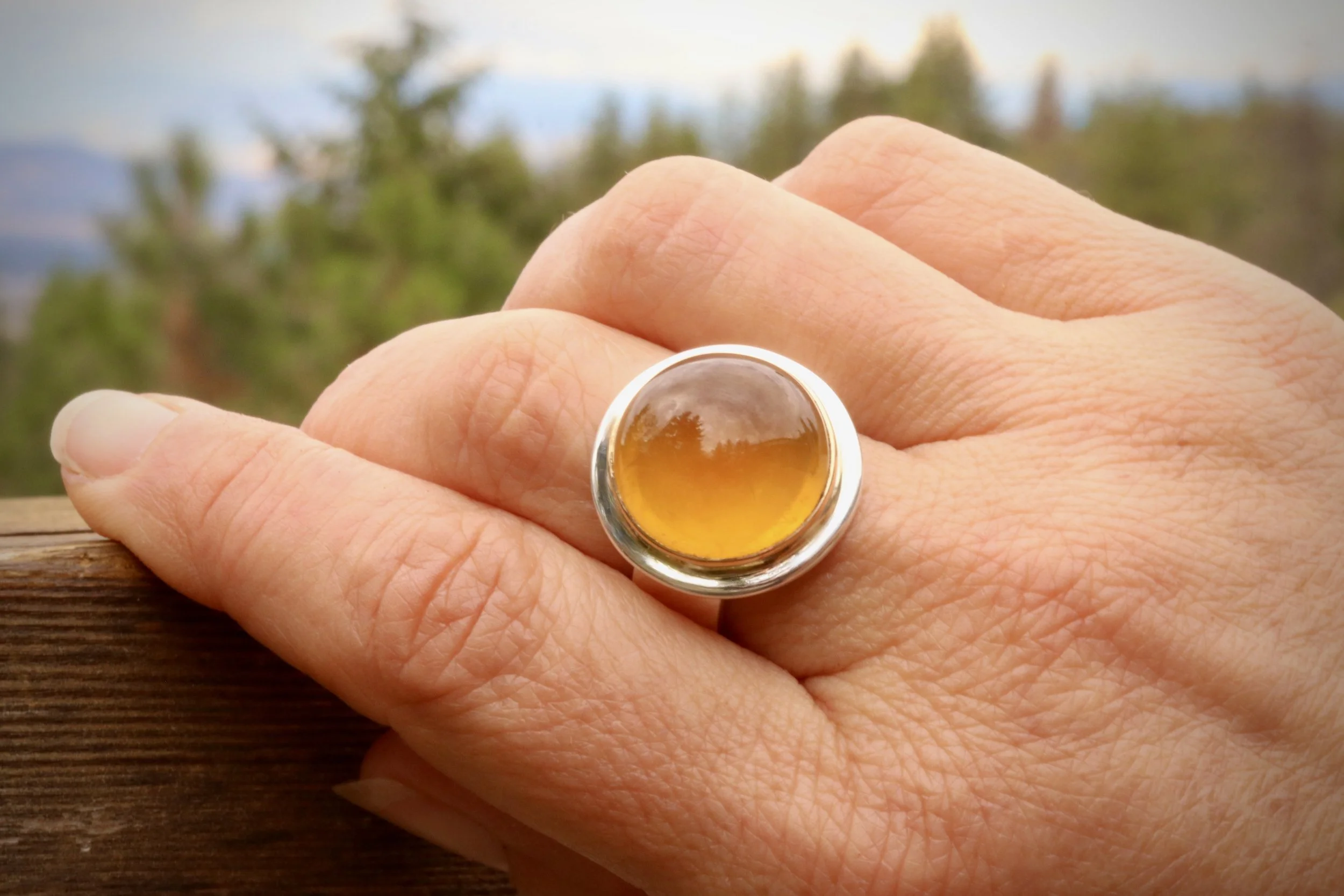 Golden Beryl Grande Big Sur Classic Ring