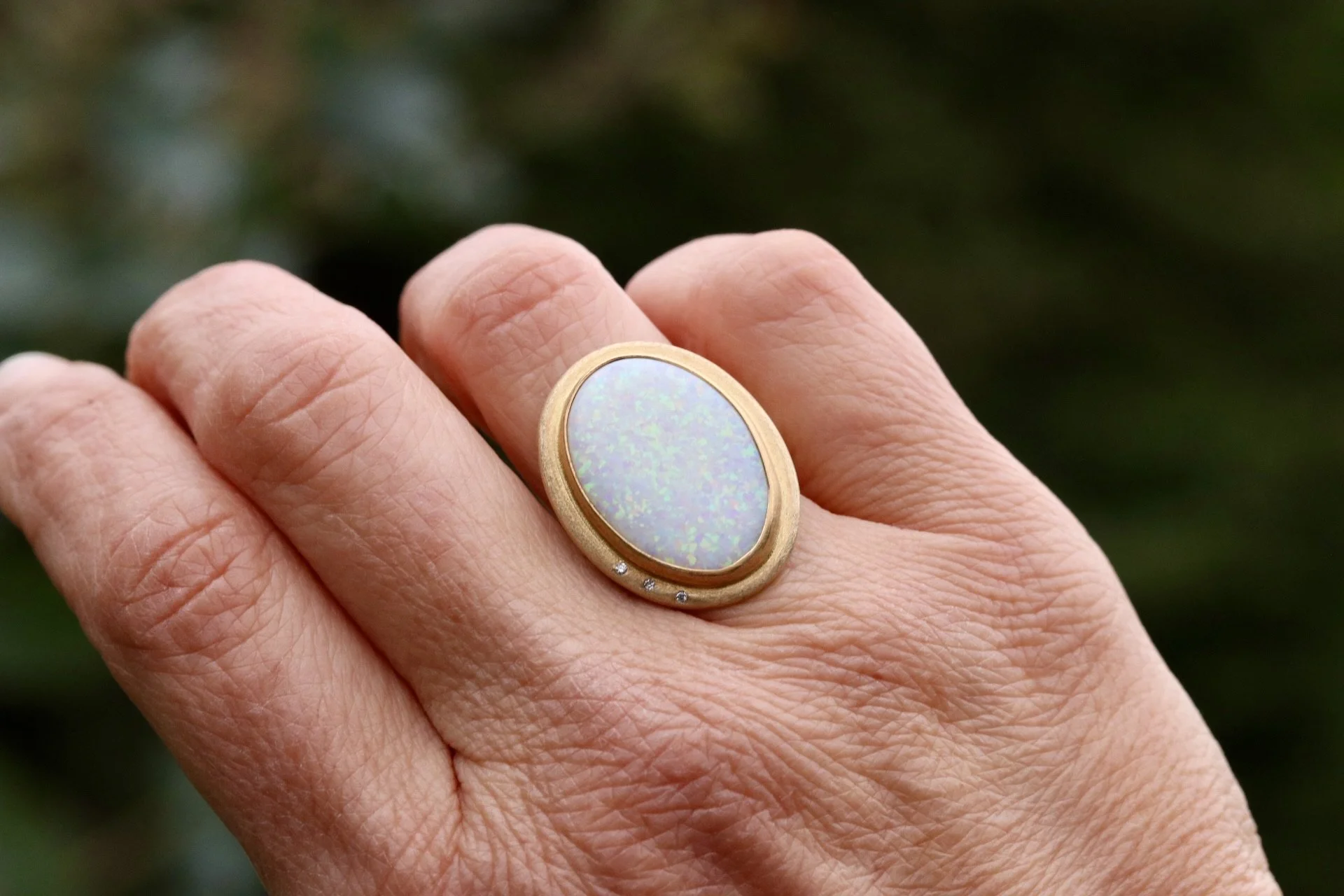 Australian Opal Ring in 22K & 18K Gold