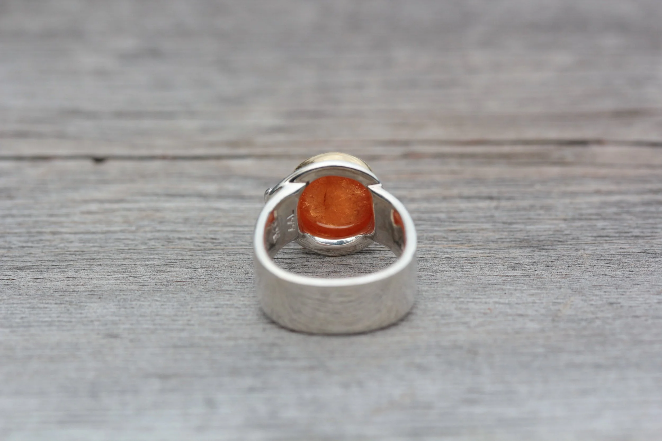 Mandarin Garnet & Champagne Diamond Ring