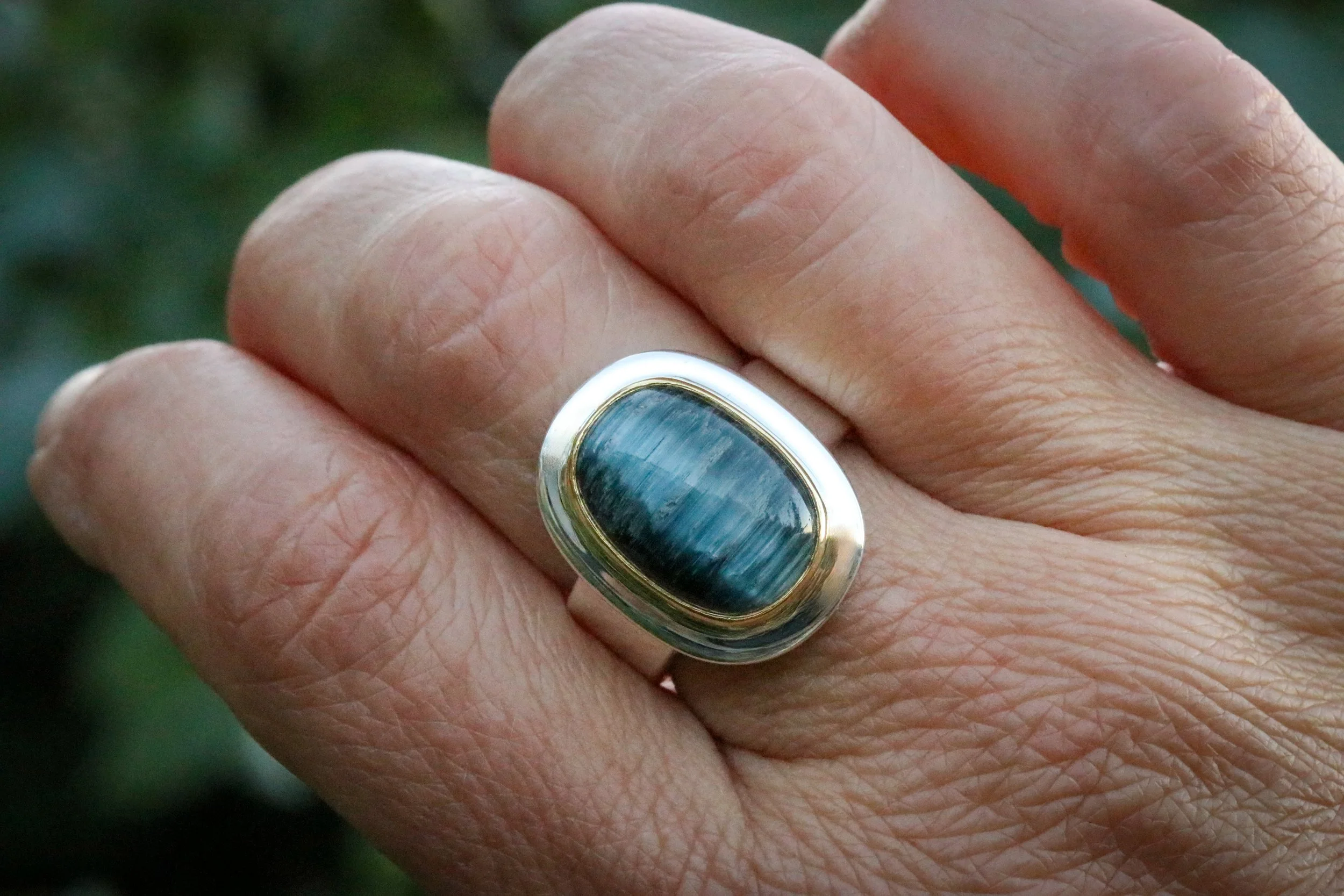 Cats Eye Tourmaline Big Sur Classic Ring