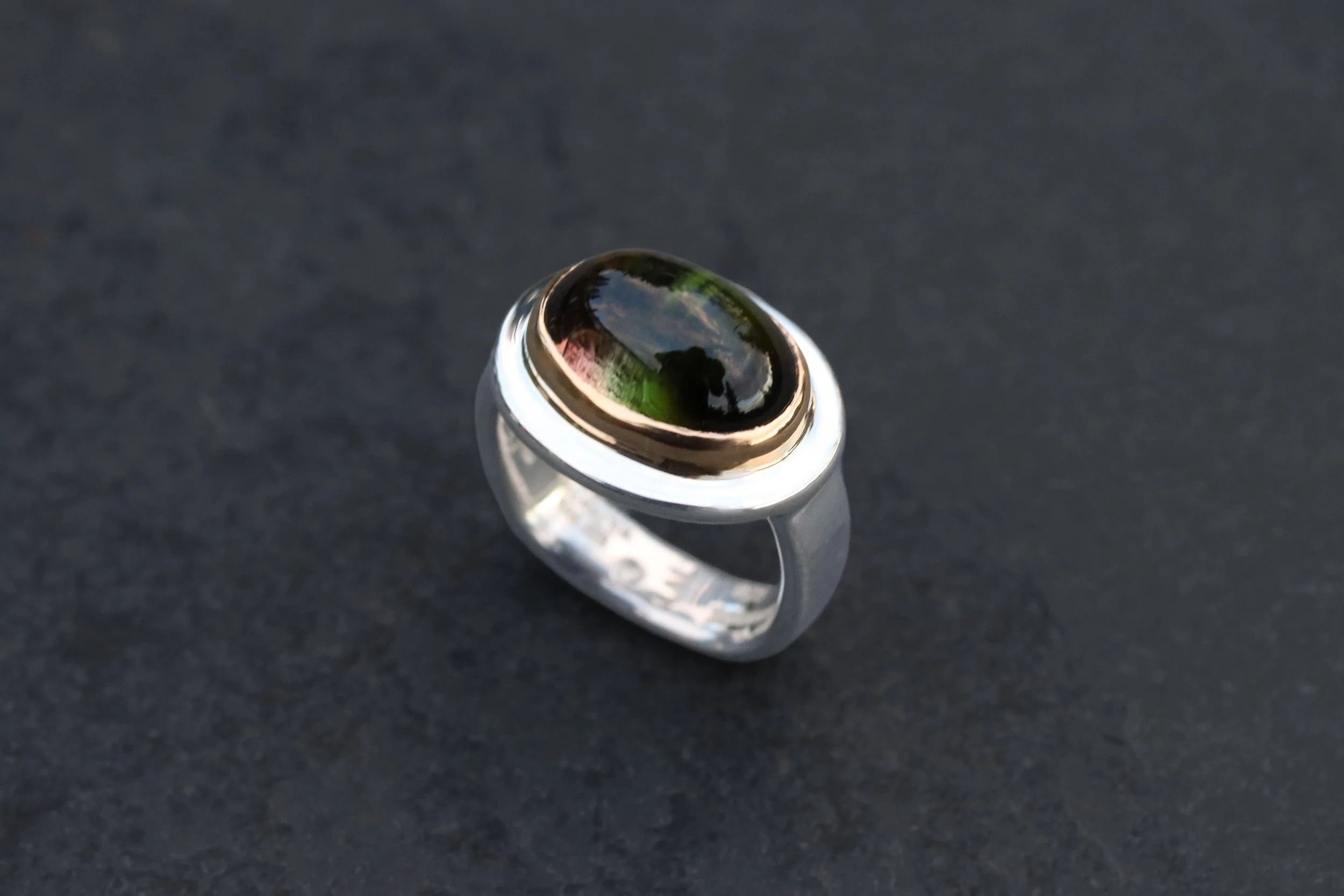 Multicolor Tourmaline Big Sur Classic Ring