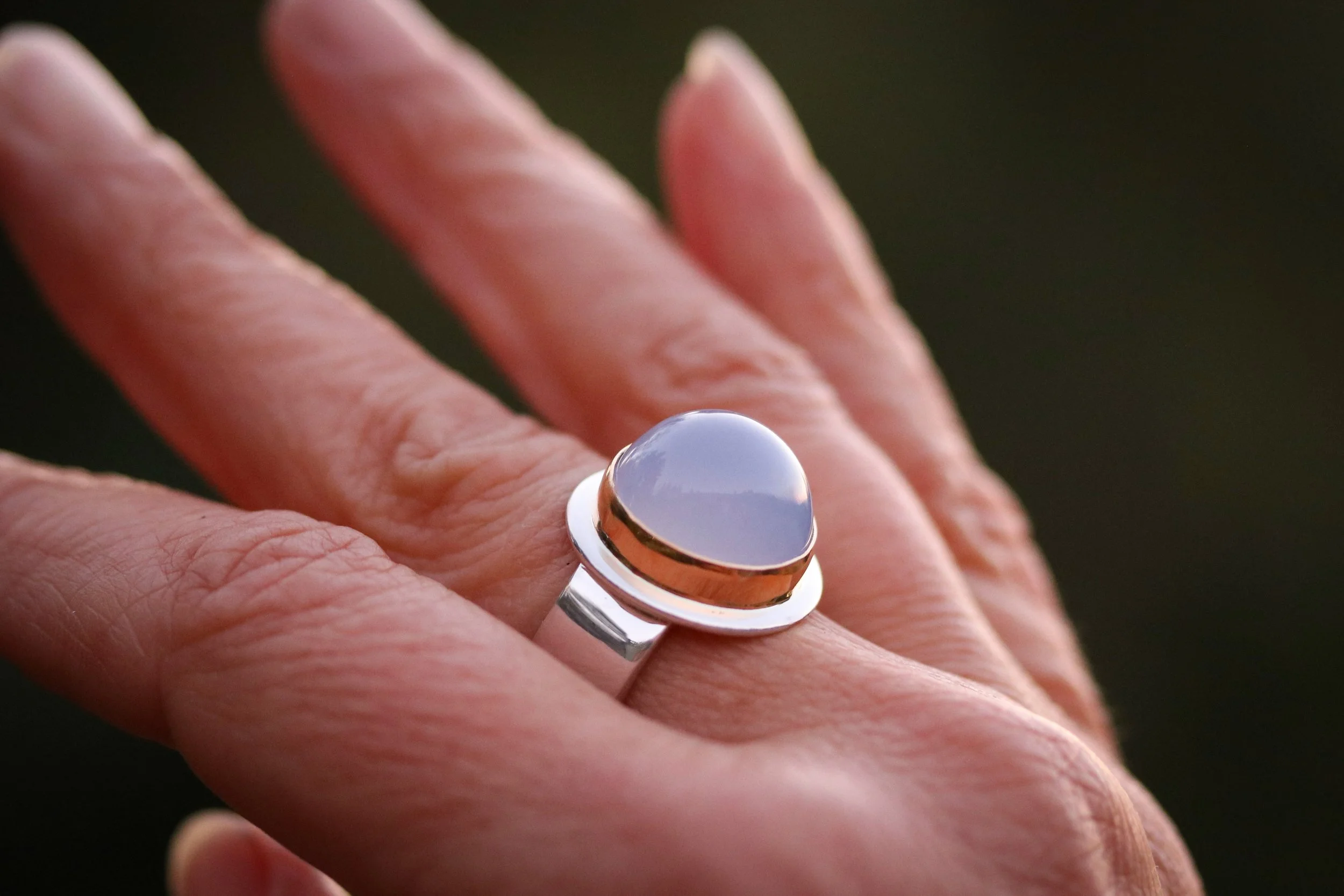 Holly Blue Chalcedony Big Sur Classic Ring