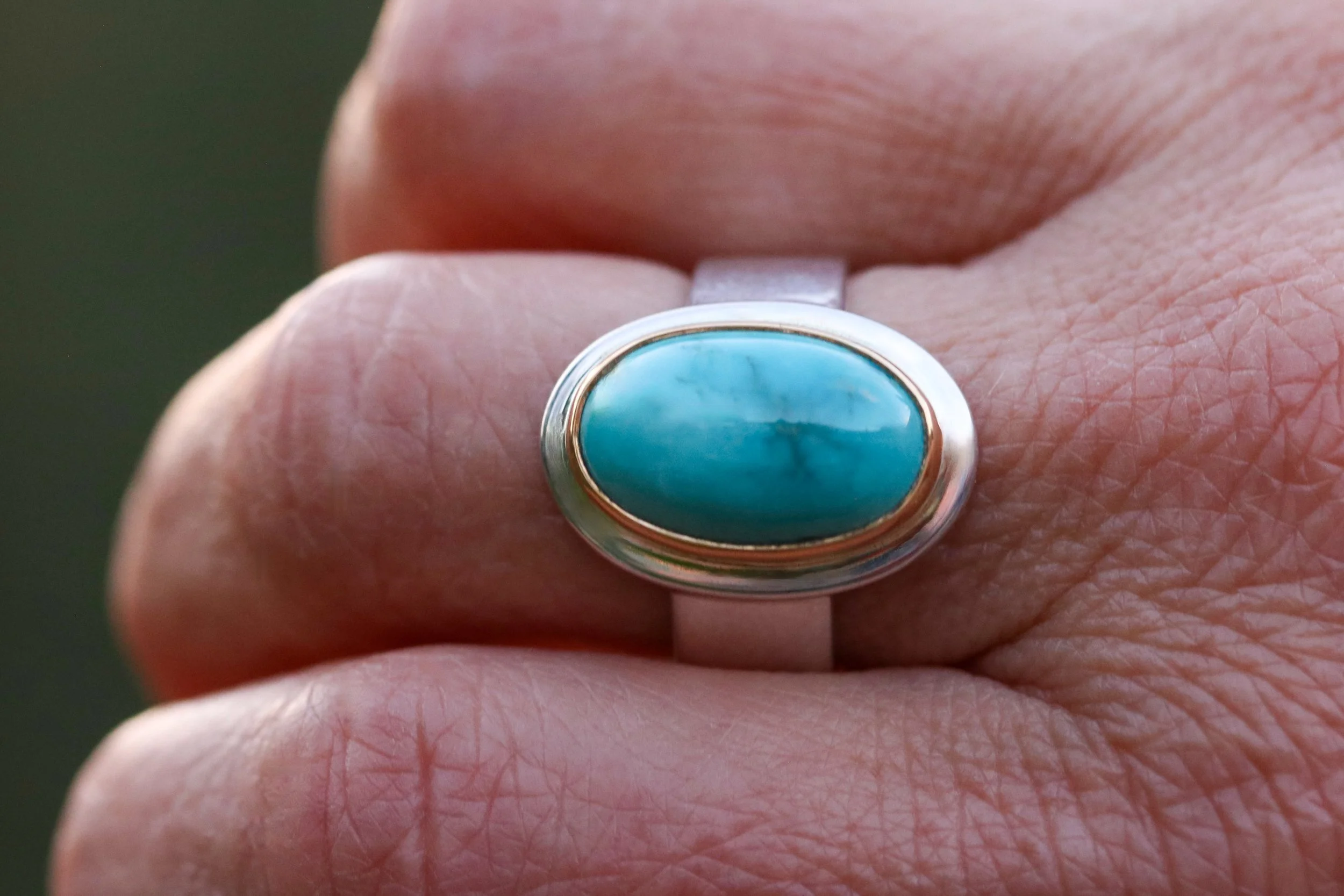 Fox Mine Turquoise Classic Big Sur Ring