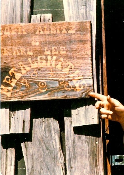 Original Big Sur Goldsmiths gallery sign on Highway 1, Big Sur California — lost in the 1983 landslide