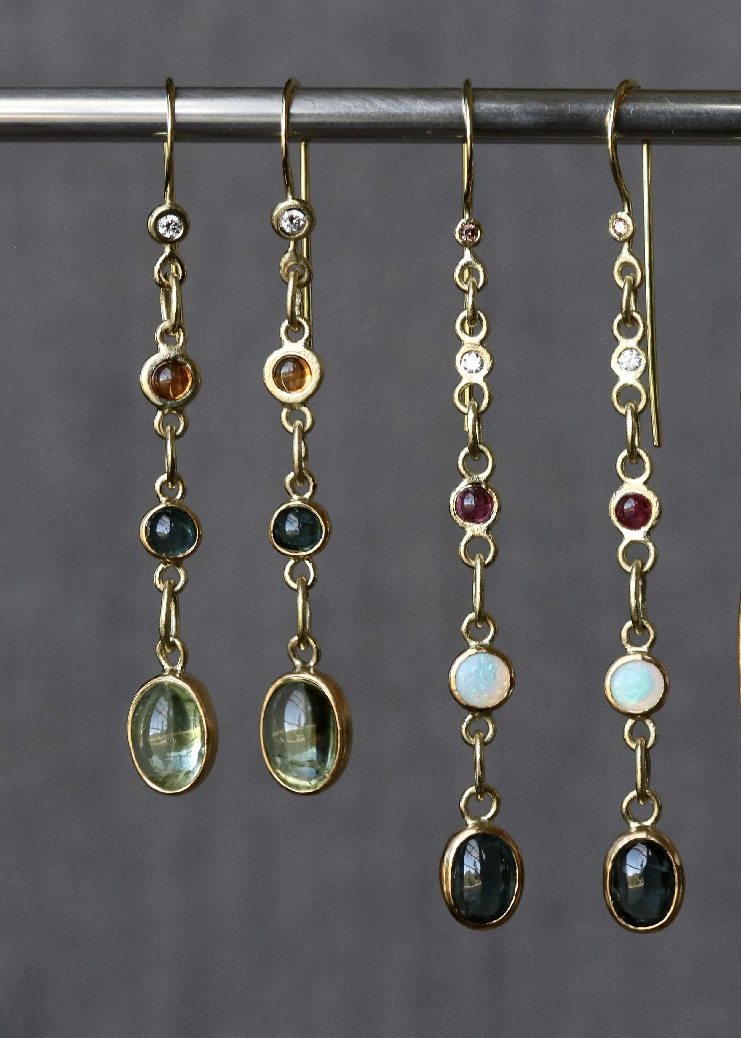 Green Tourmaline Gem Medley Earrings