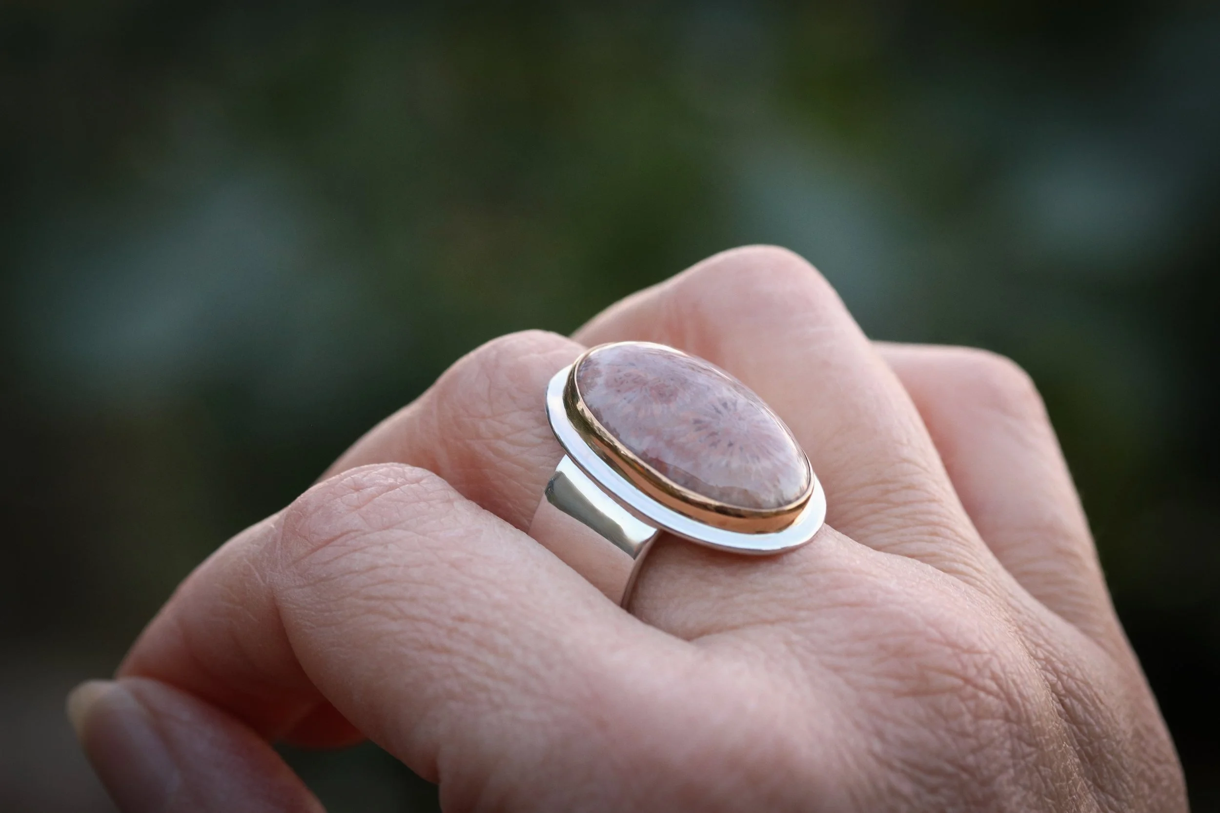 Fossilized Coral Big Sur Classic Ring