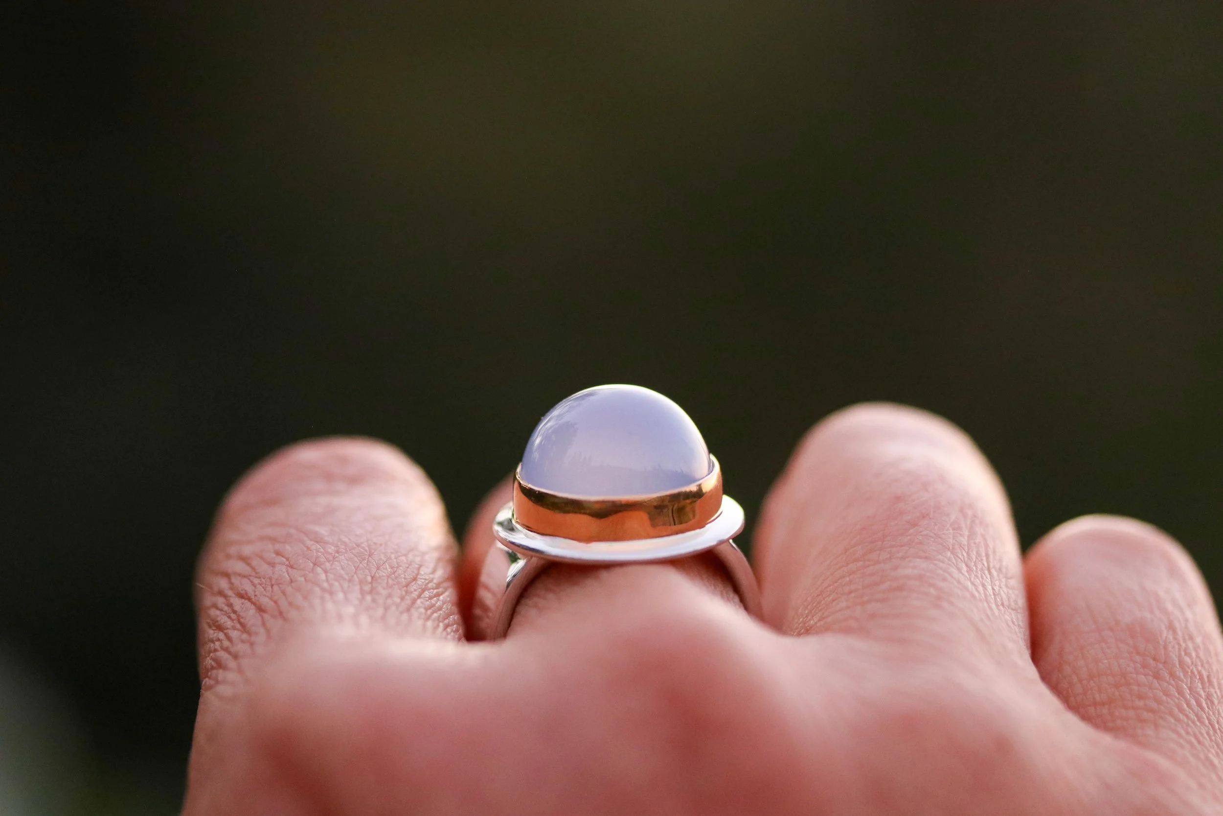 Holly Blue Chalcedony Big Sur Classic Ring