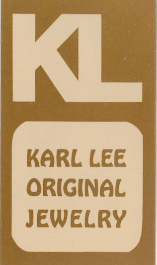 Logo with large 'KL' letters at the top and text 'Karl Lee Original Jewelry' below, on a brown background.
