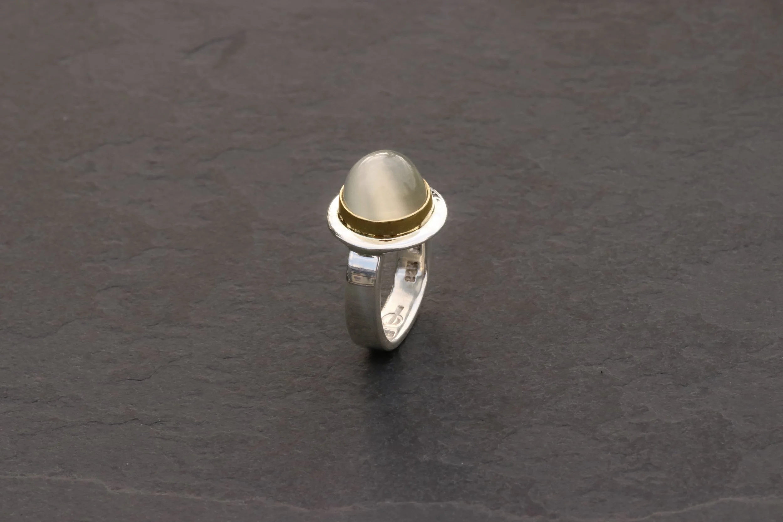 Moonstone Ring in 22k gold & sterling silver