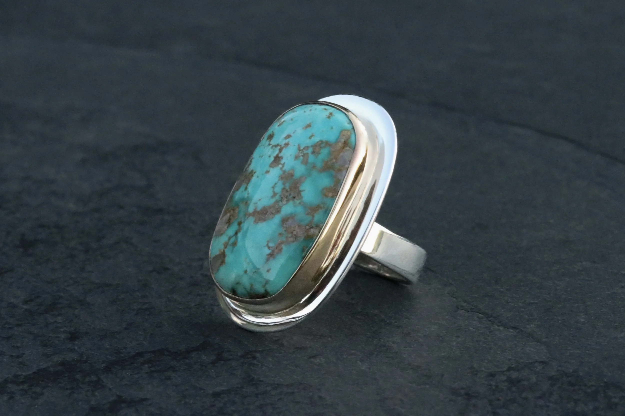 Fox Turquoise Grande Big Sur Classic Ring