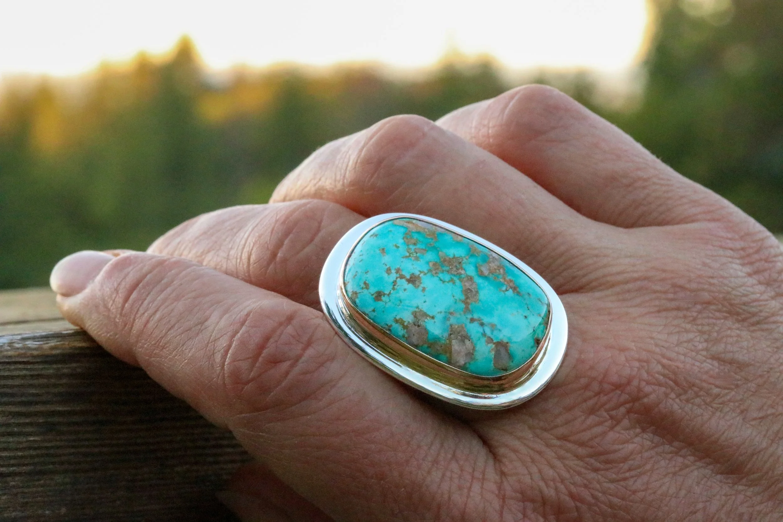Fox Turquoise Grande Big Sur Classic Ring