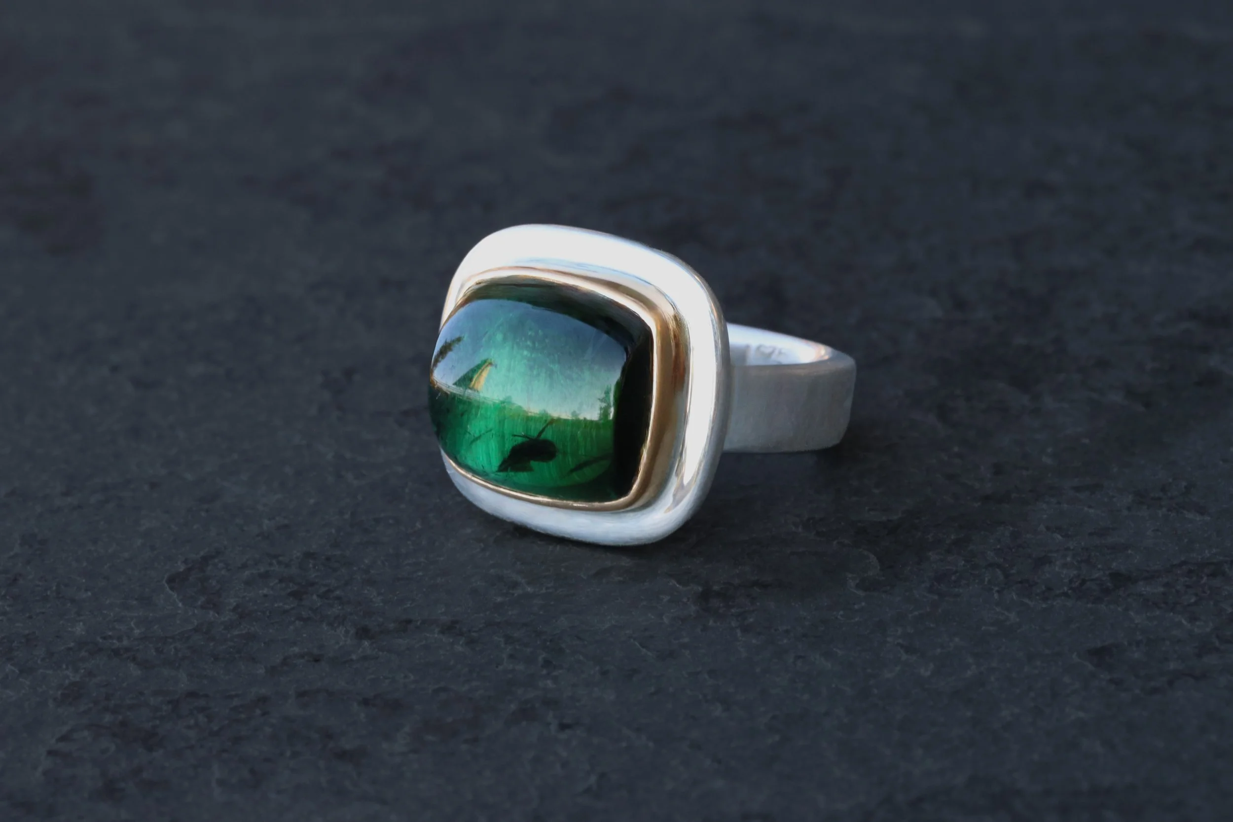 Green Tourmaline Big Sur Classic Ring