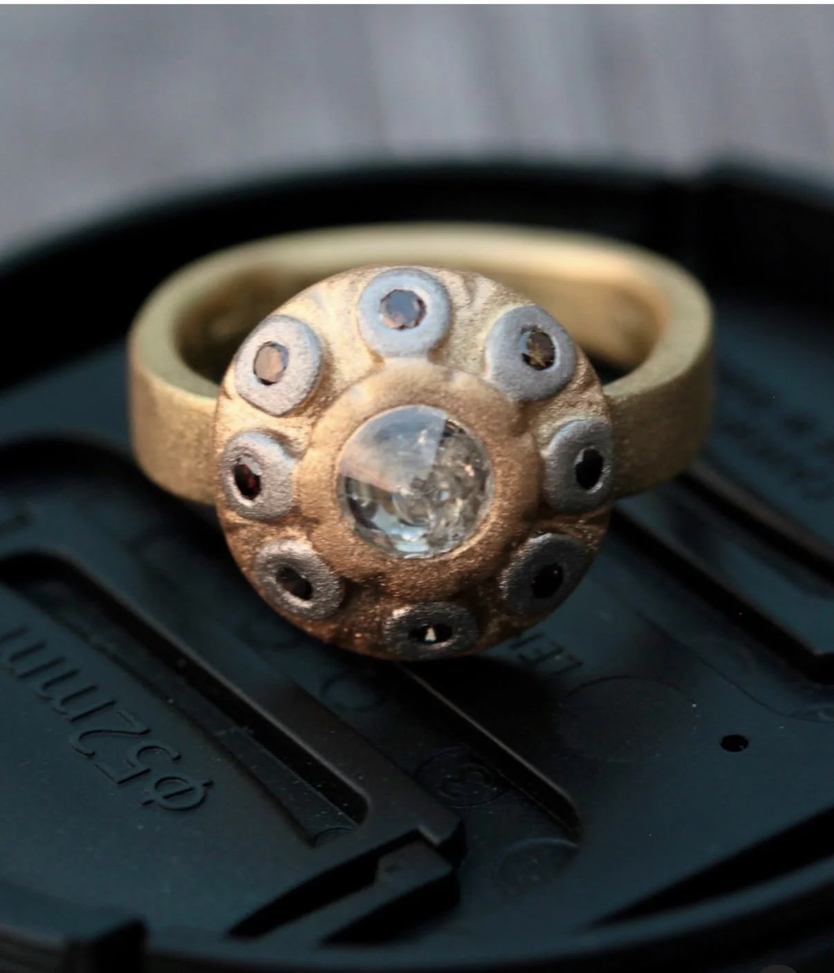 Carrie Armstrong gold ring with diamonds