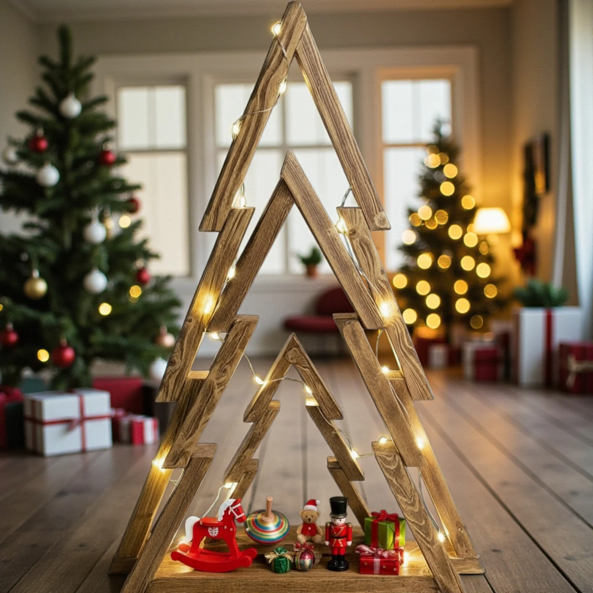 Rustic Handcrafted Wooden Tree Set