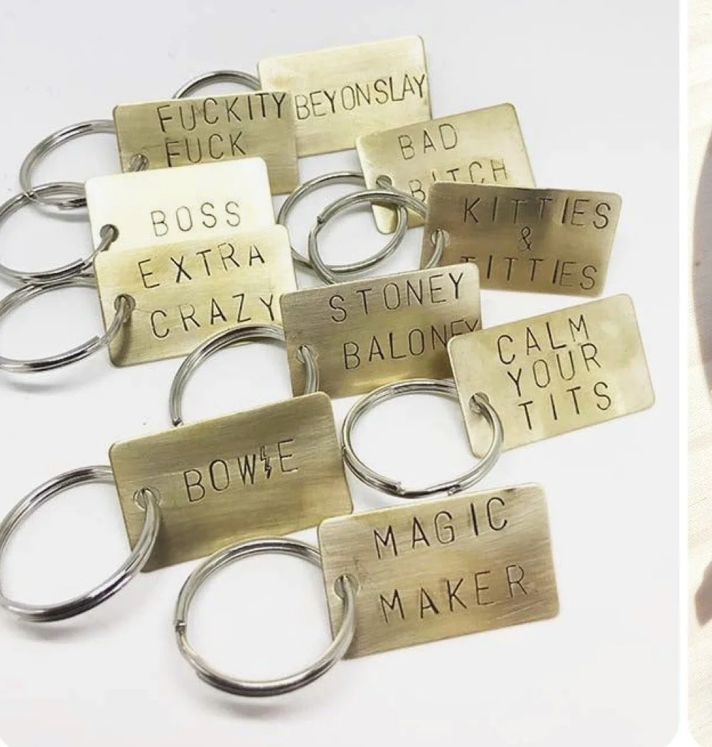 Engraved Brass Keychain