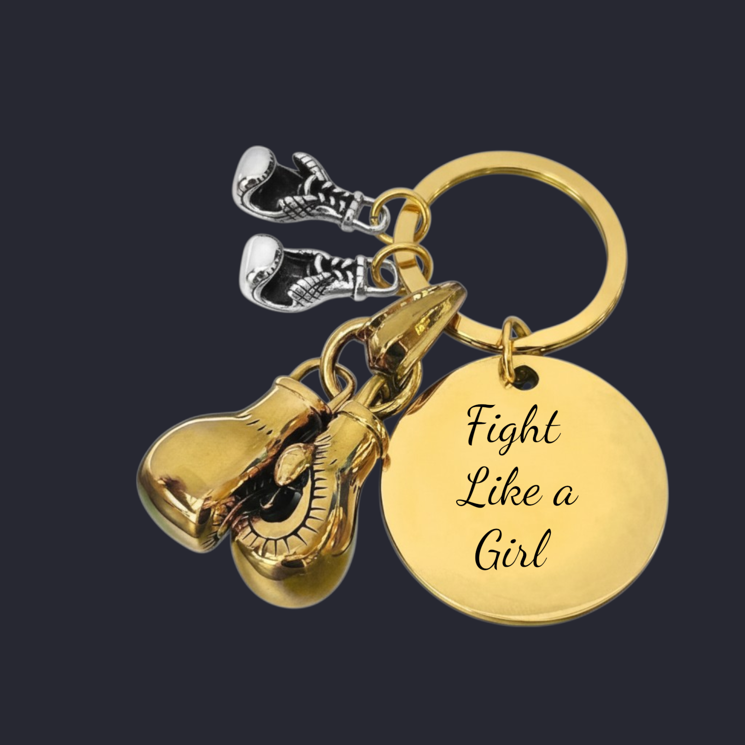 Empowering Boxing Gloves Keychain