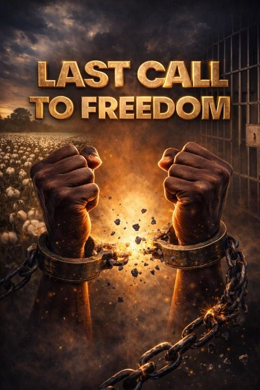 Last Call to Freedom is a powerful and thought-provoking drama that bridges two men… two eras… and one truth.
One man, born into slavery, challenges the man living in today’s world to see that while the fight has changed, it has not ended. With great