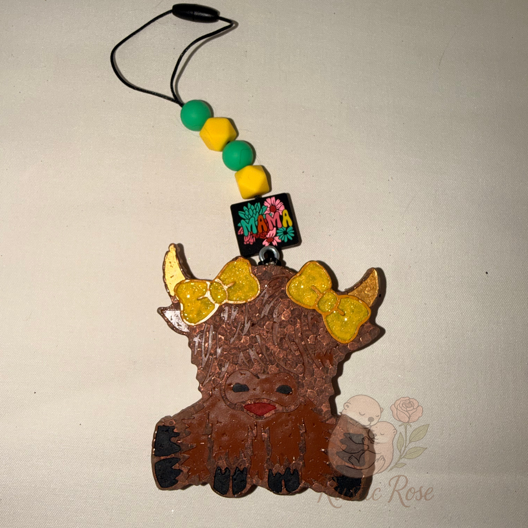 Yellow Highland Cow - Black Cherry