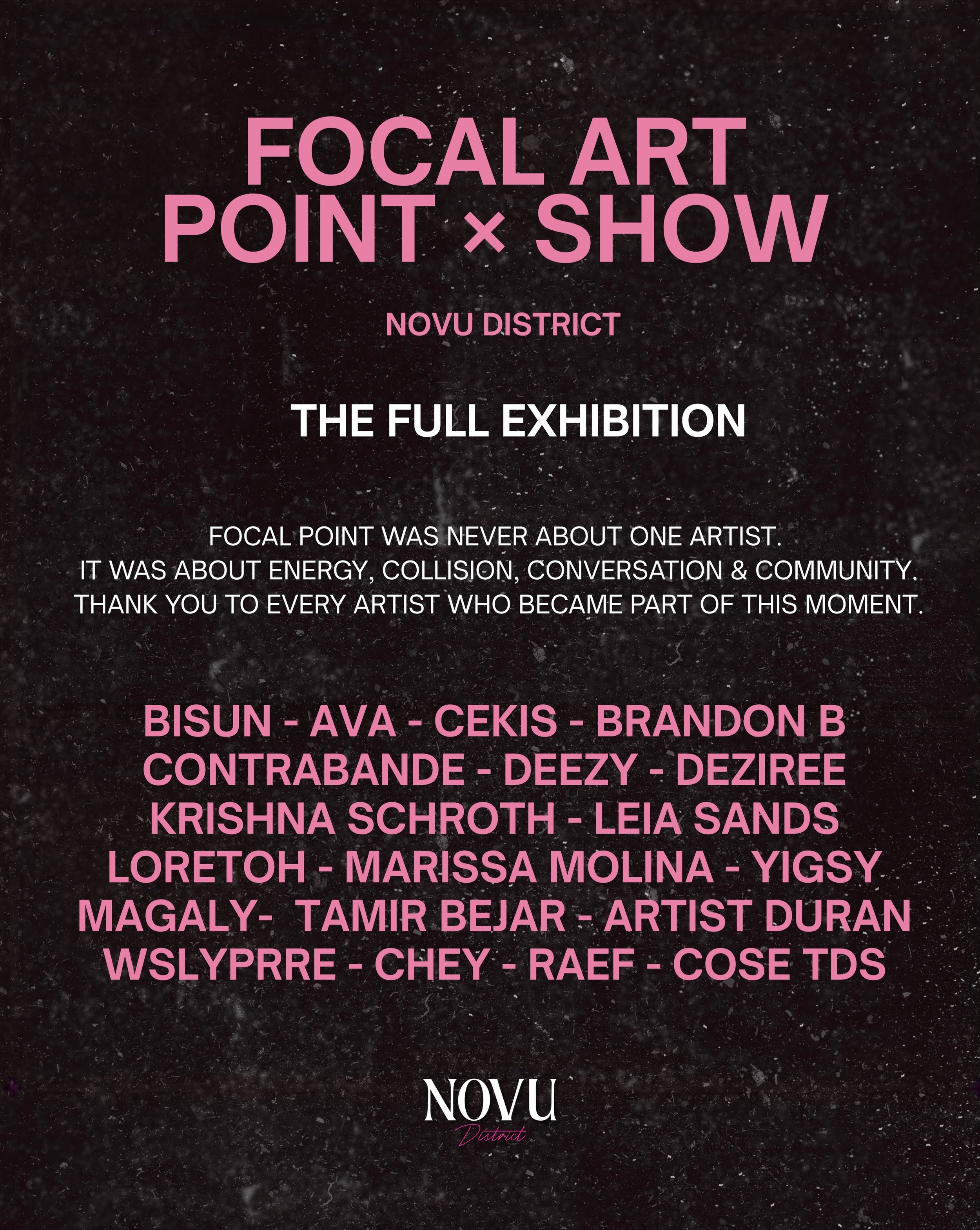 As we close the chapter on Focal Point, we reflect on the incredible journey this exhibit has been. In collaboration with @socalledstudios , we had the honor of showcasing local artists from New Jersey and New York at Motto Gallery&mdash;our first ex