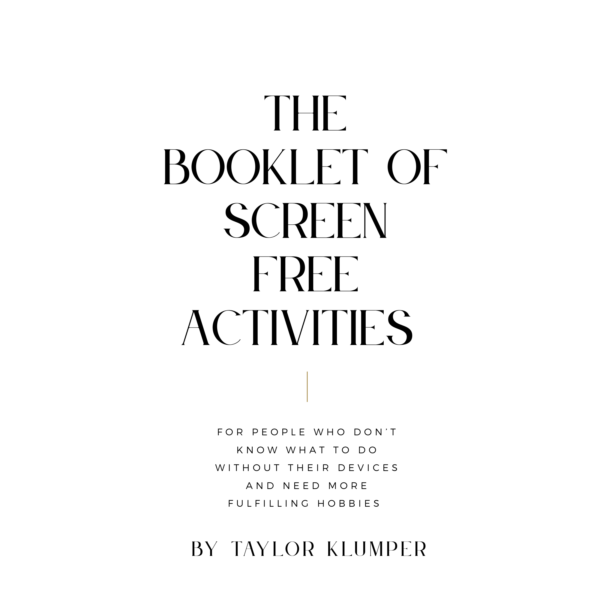 Screen-Free Activities Booklet