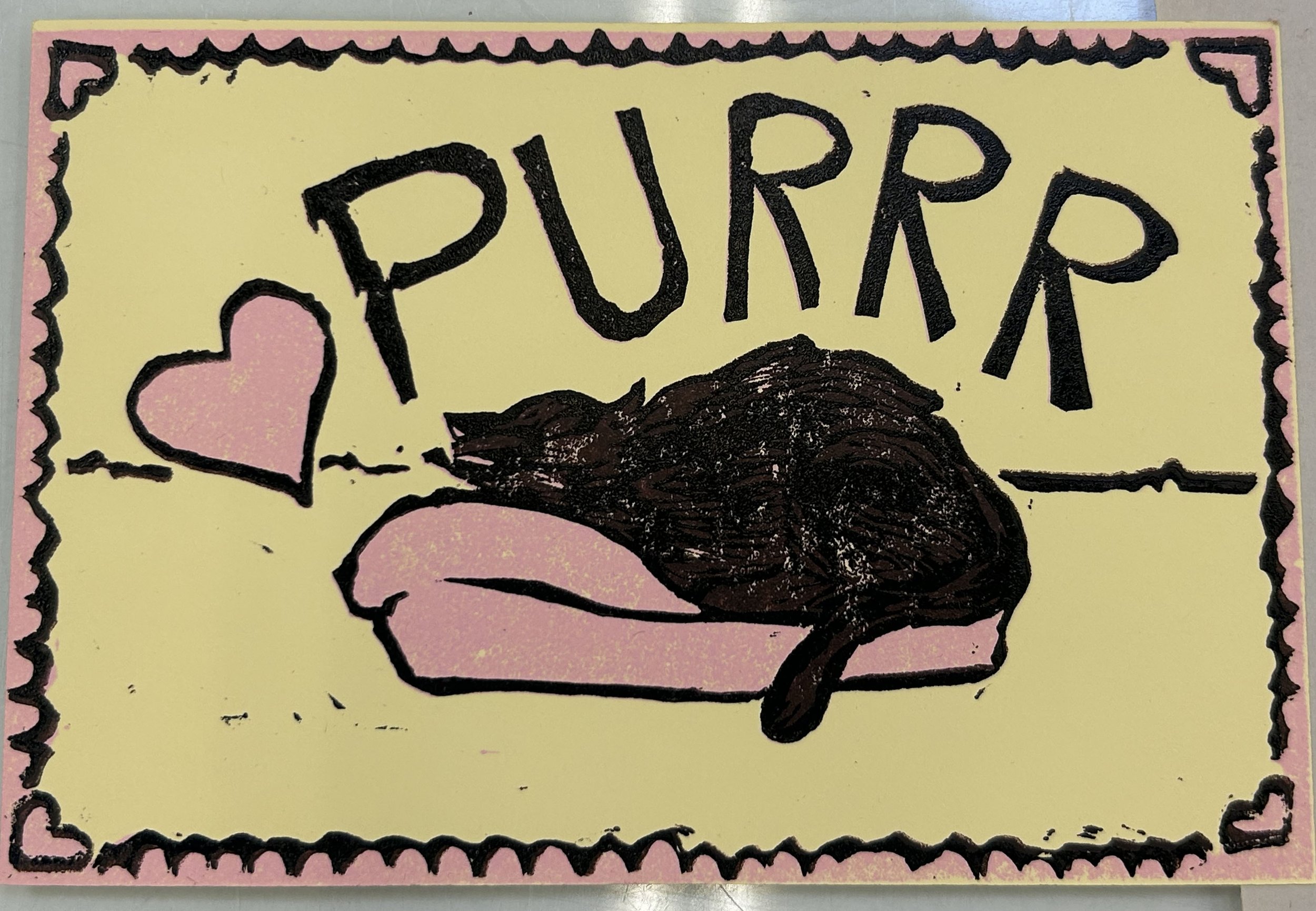 Purr | March 2025 | Linocut