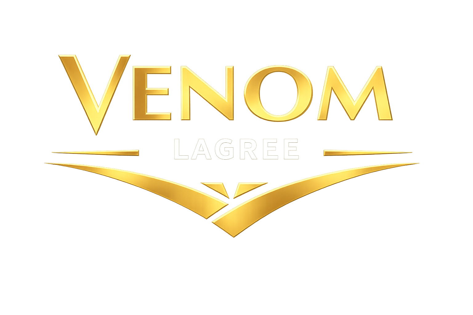 Golden logo for the movie 'Venom' with the word 'LAGREE' written underneath.