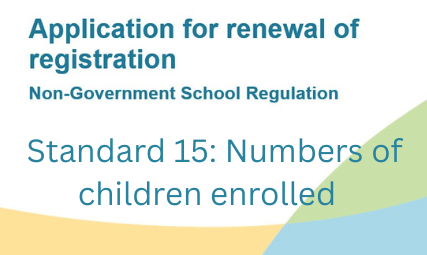 Application for Renewal of Registration	Standard 15: Numbers of children enrolled 