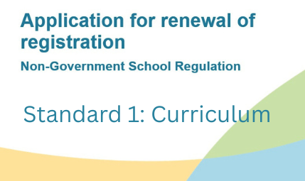 Application for Renewal of Registration	Standard 1: Curriculum 