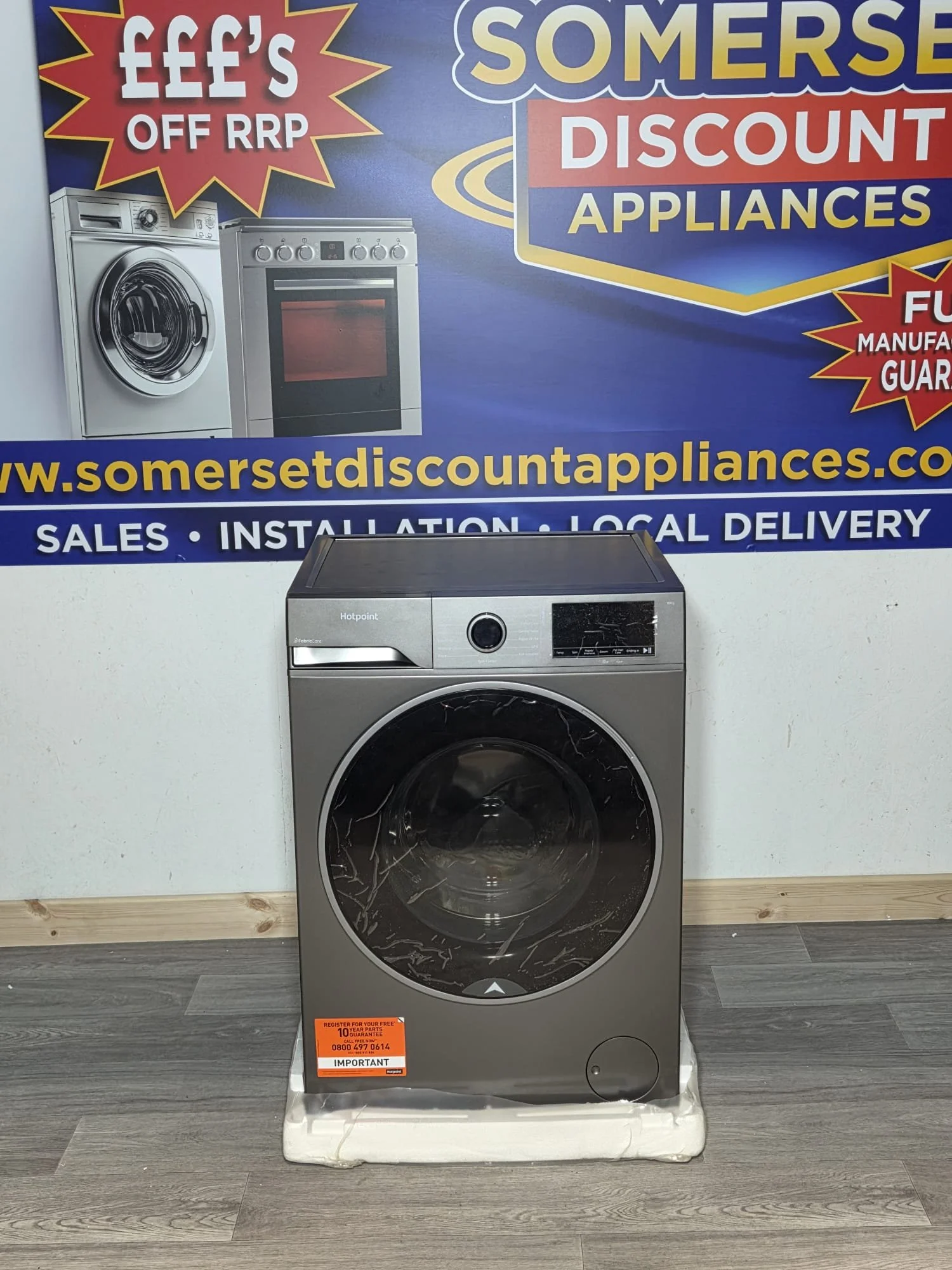 Hotpoint FabricCare Washing Machine HBCA 103G CARE UK 10kg 1400 Spin - Manhattan Grey