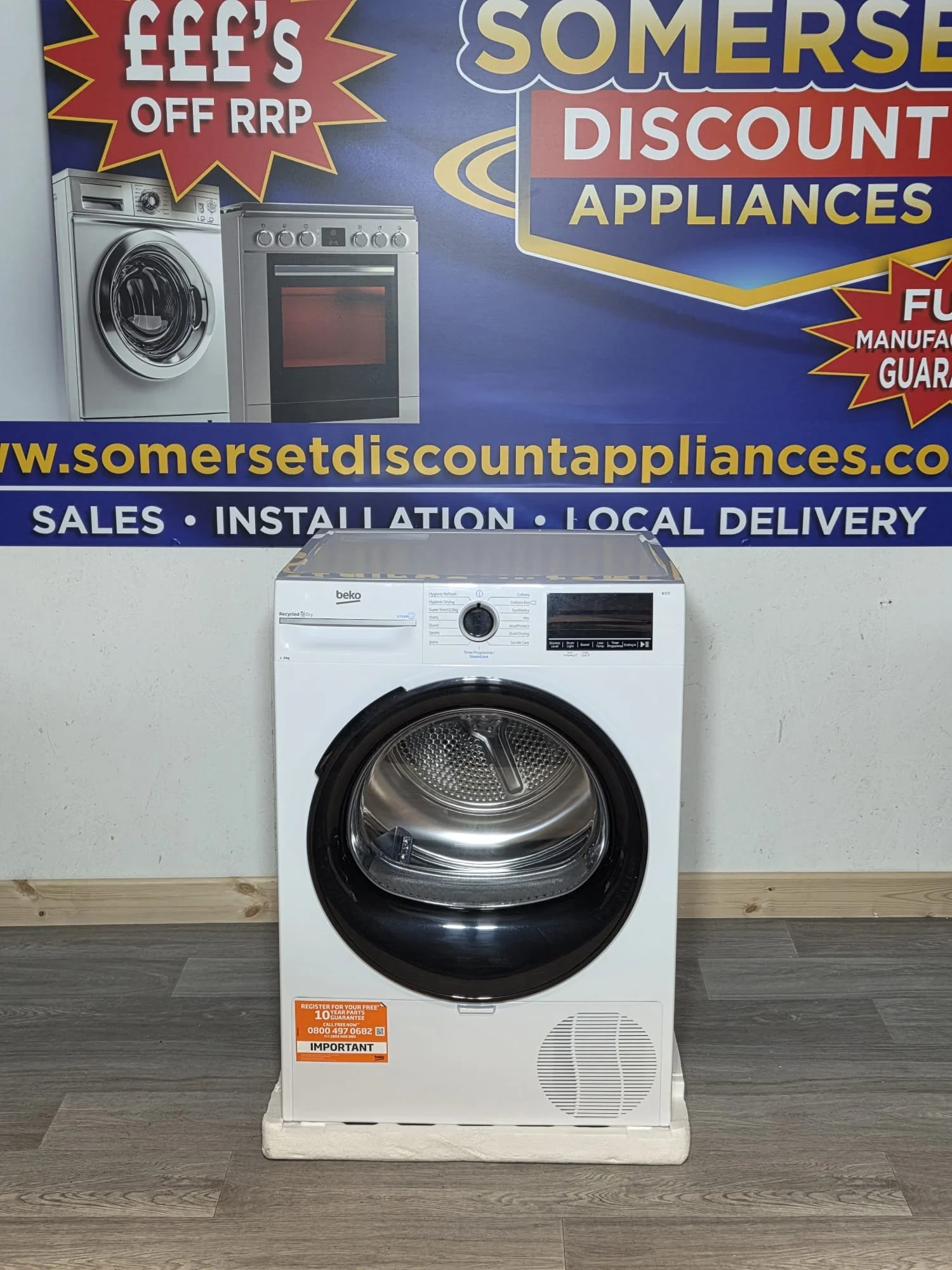 BEKO Pro BM3T3944W Heat Pump Tumble Dryer 9kg - White
