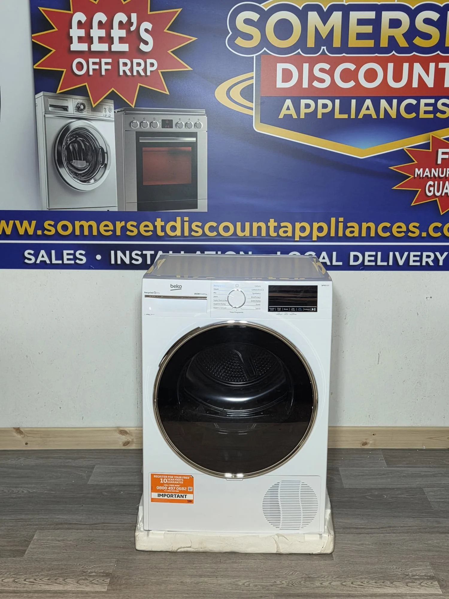 BEKO Pro Ironfinish B5T41024IW Heat Pump Tumble Dryer 10kg - White