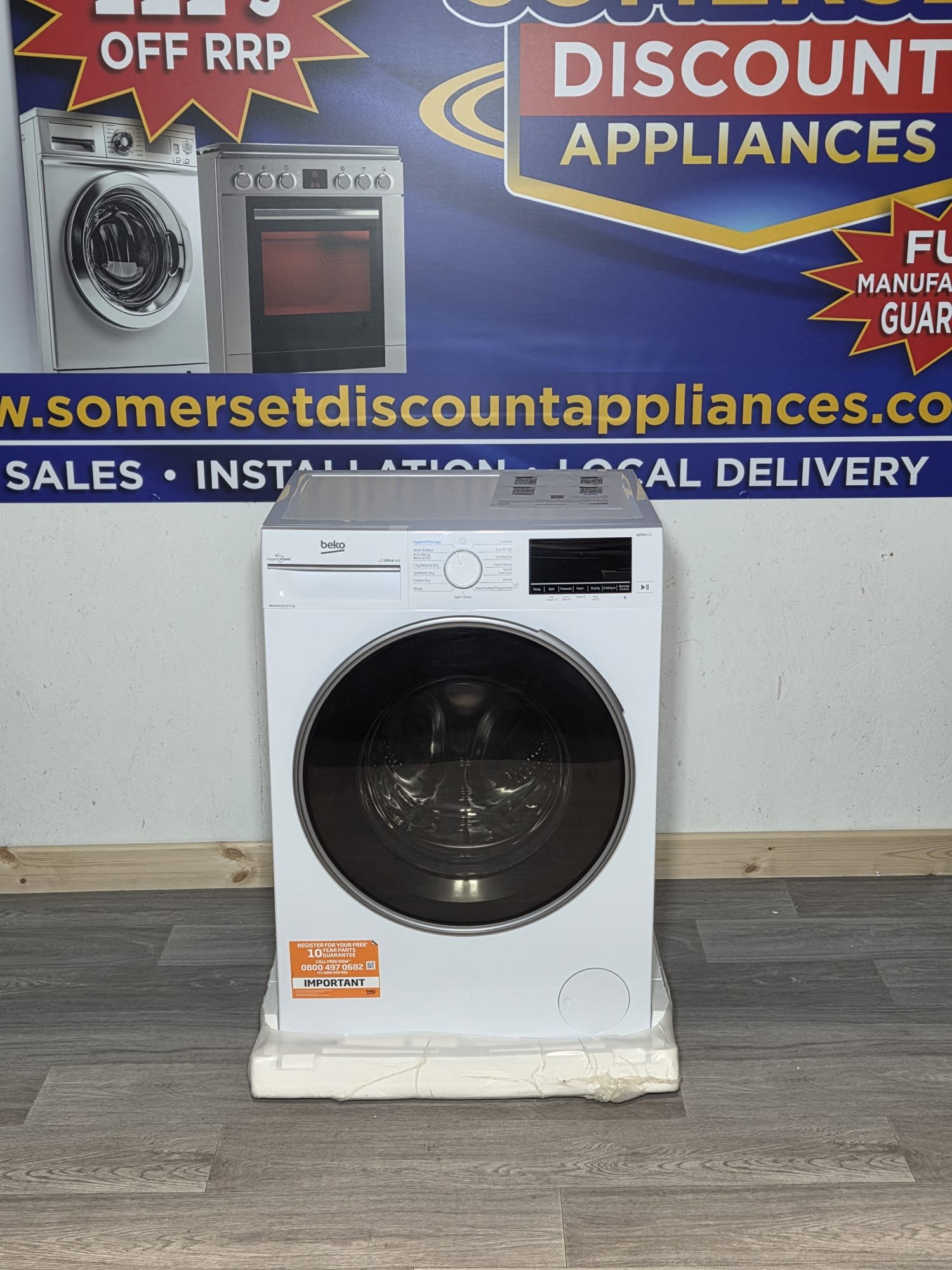 Beko Pro UltraFast Bluetooth Washer Dryer B5D58544UW  8kg/5kg Freestanding Condenser - White
