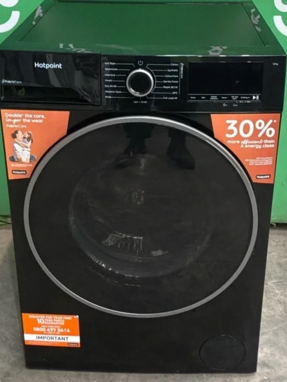 Hotpoint FabricCare HBCA 123B CARE UK Washing Machine 12kg 1400 Spin - Black