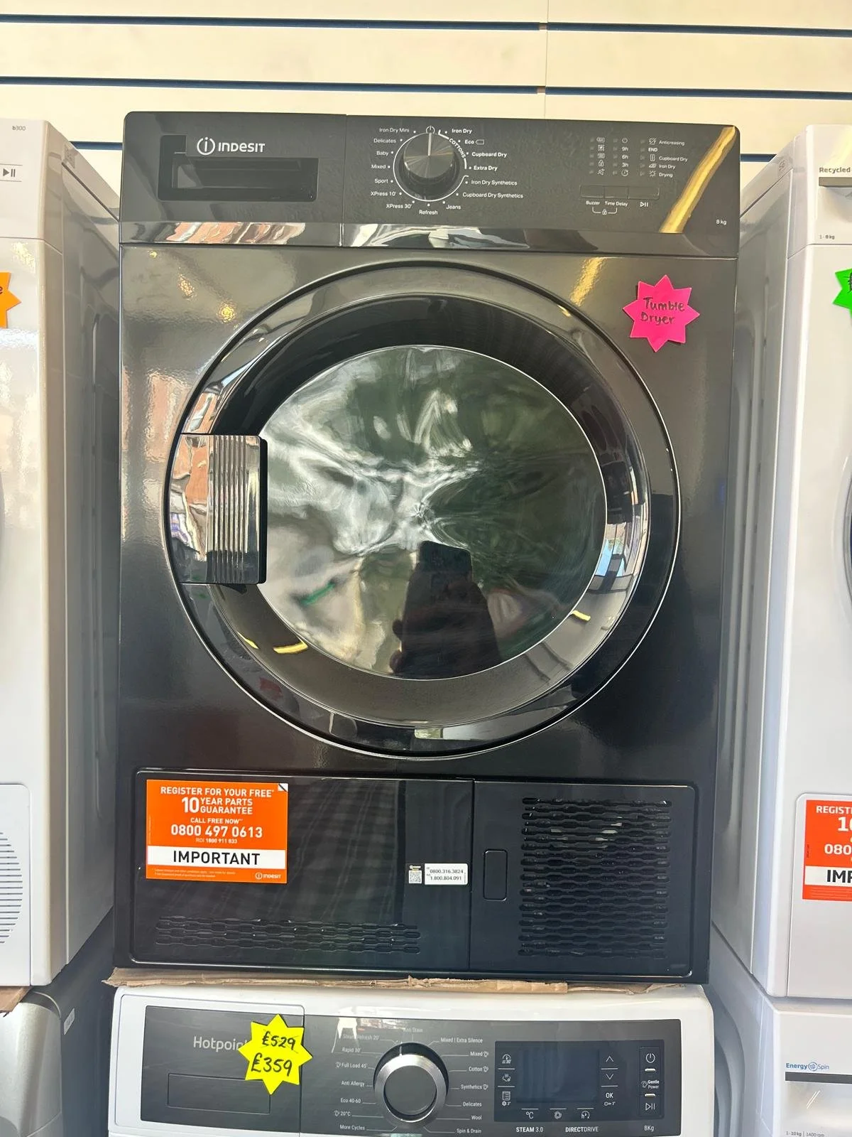 INDESIT C YD C82 BBGL UK 8kg Condenser Tumble Dryer - Black