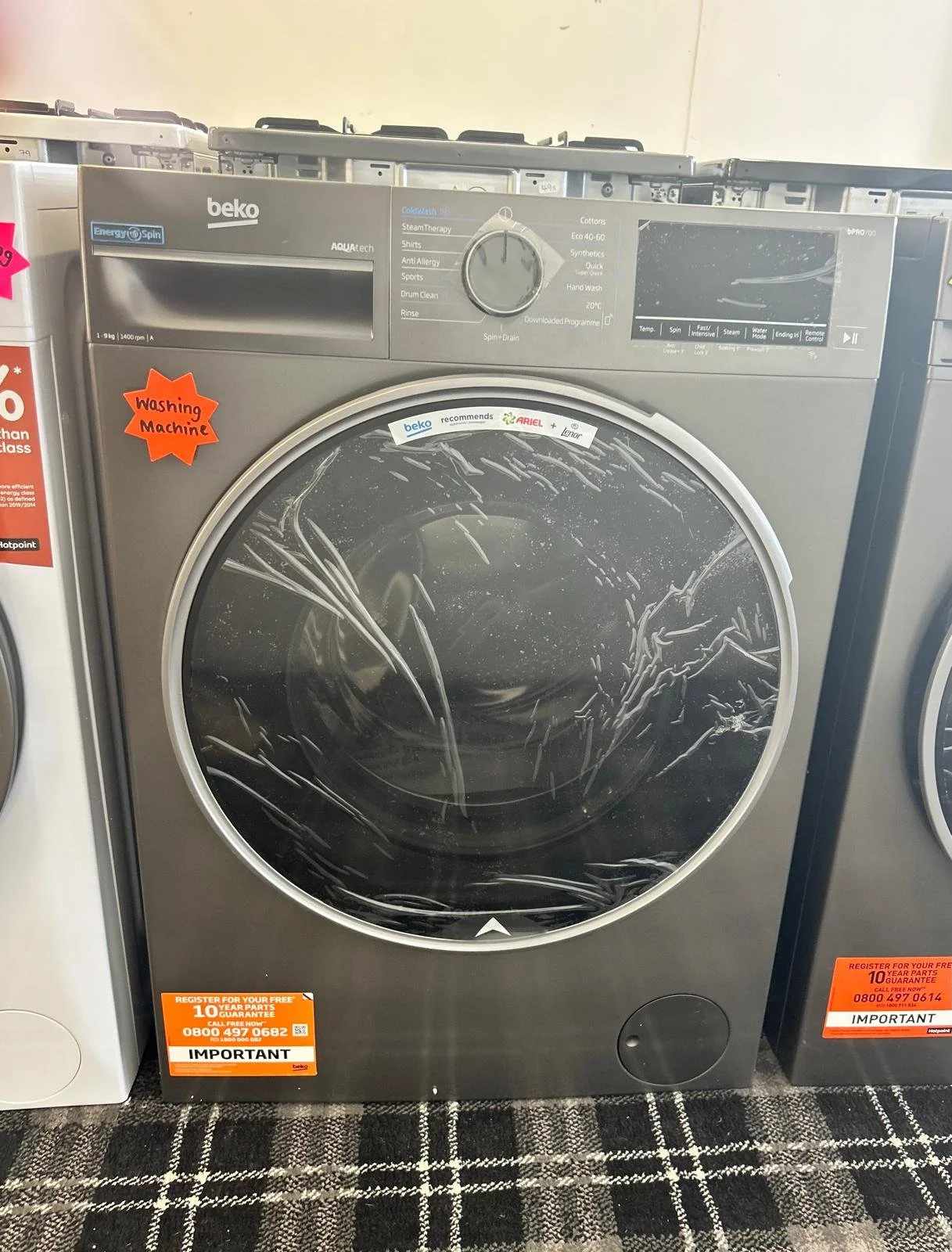 BEKO Pro EnergySpin B5W5941BDG 9kg 1400 Spin Washing Machine – Graphite